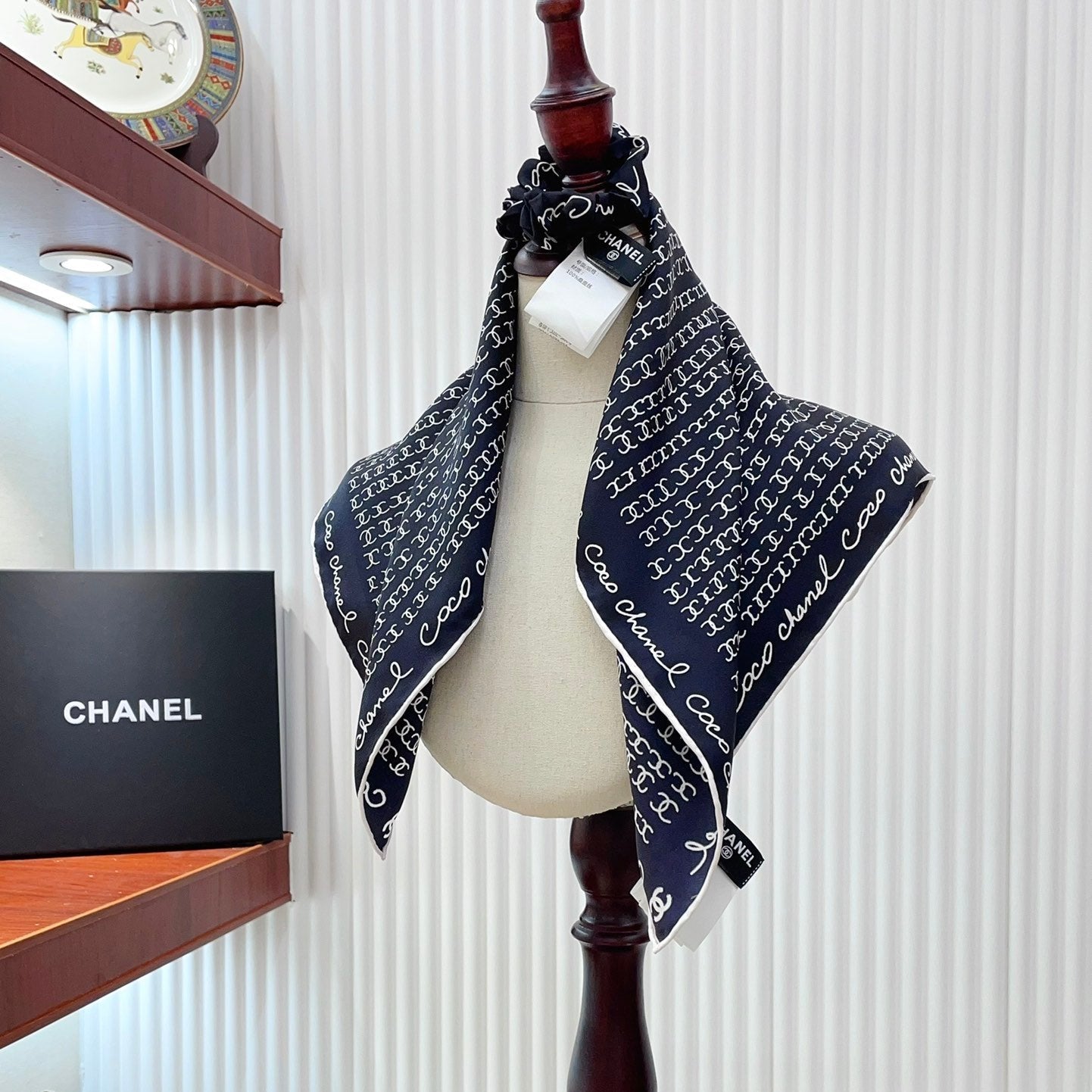 CC Square Scarf 50 CM In Black Silk Twill 196206