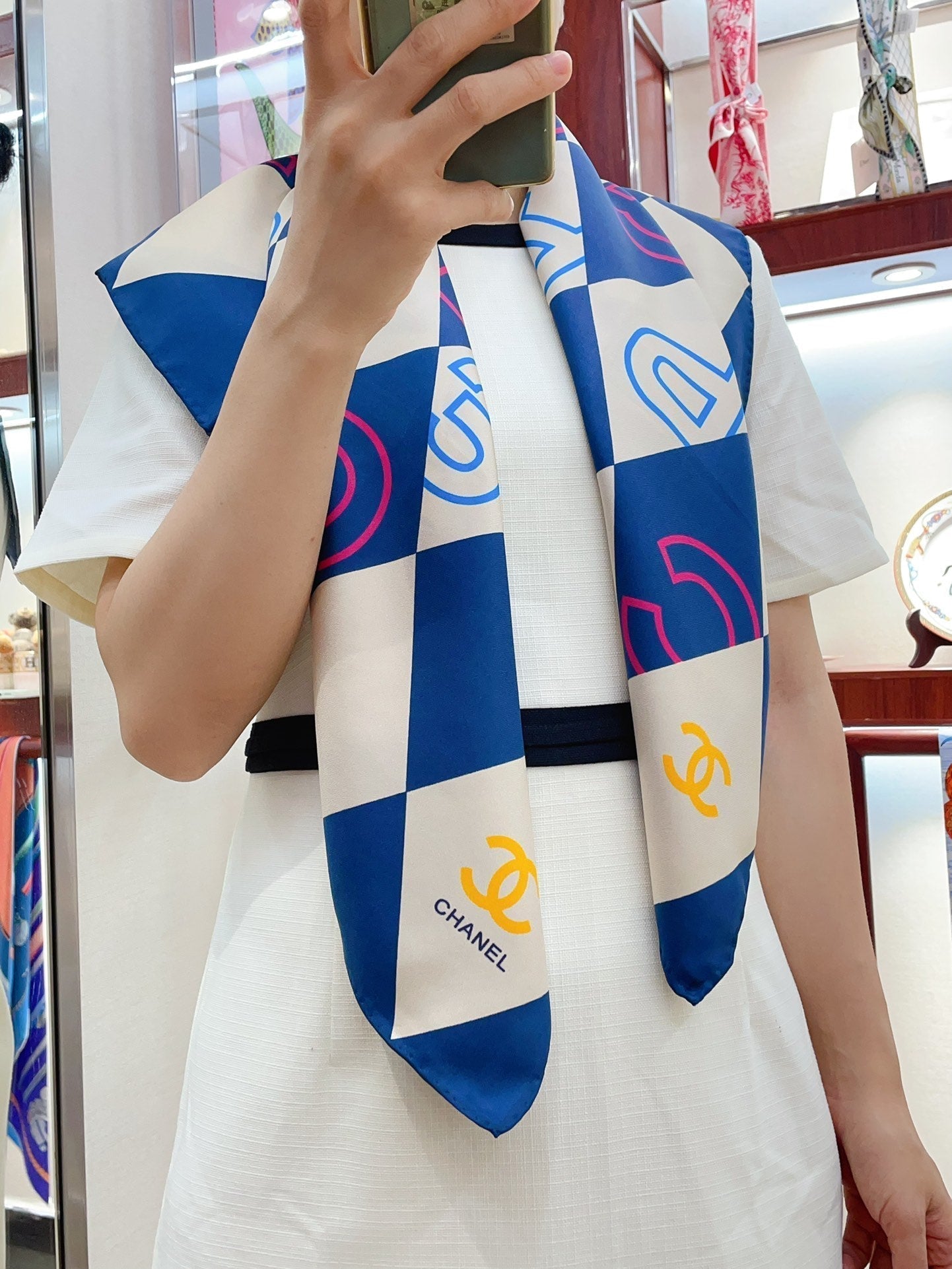 CC Square Scarf 90 CM In Colorful Silk Twill  208576