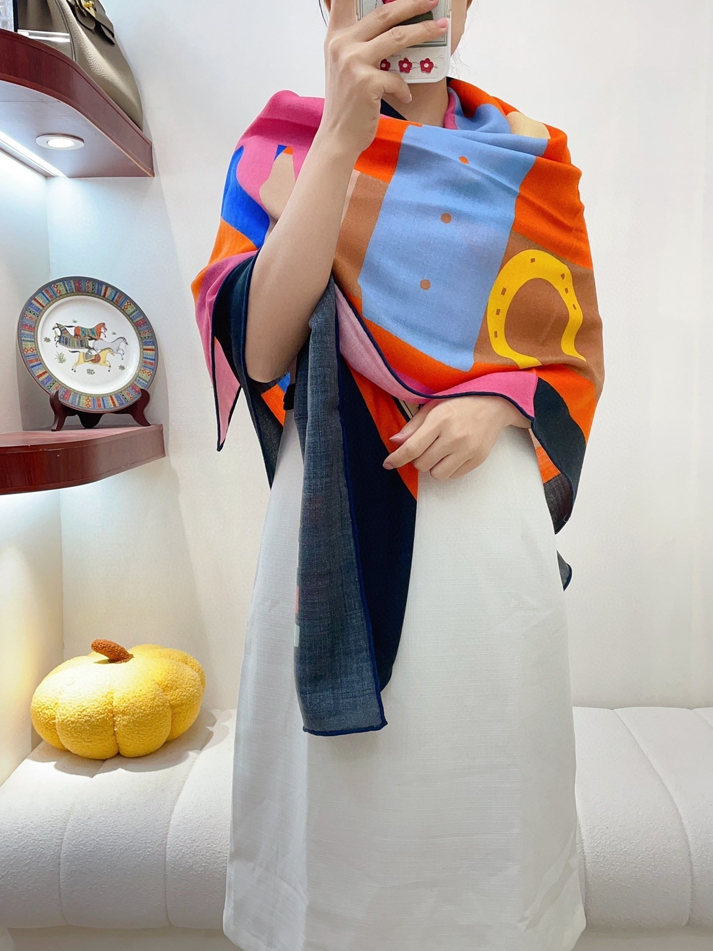 Is This a Love Story? Scarf 140 CM In Colorful Cashmere And Silk 217220