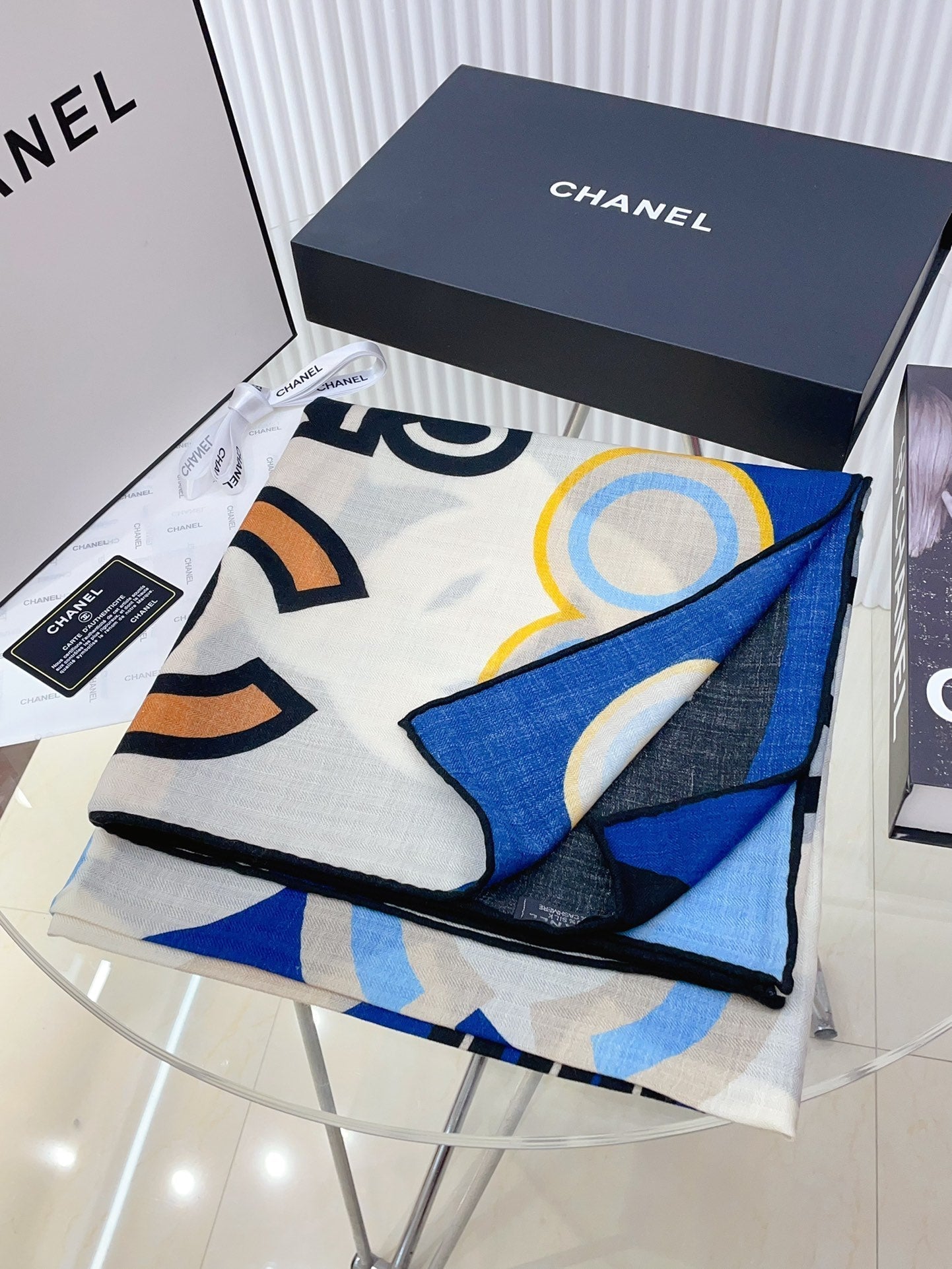 CC Square Scarf 140 CM In Colorful Cashmere And Silk  247636