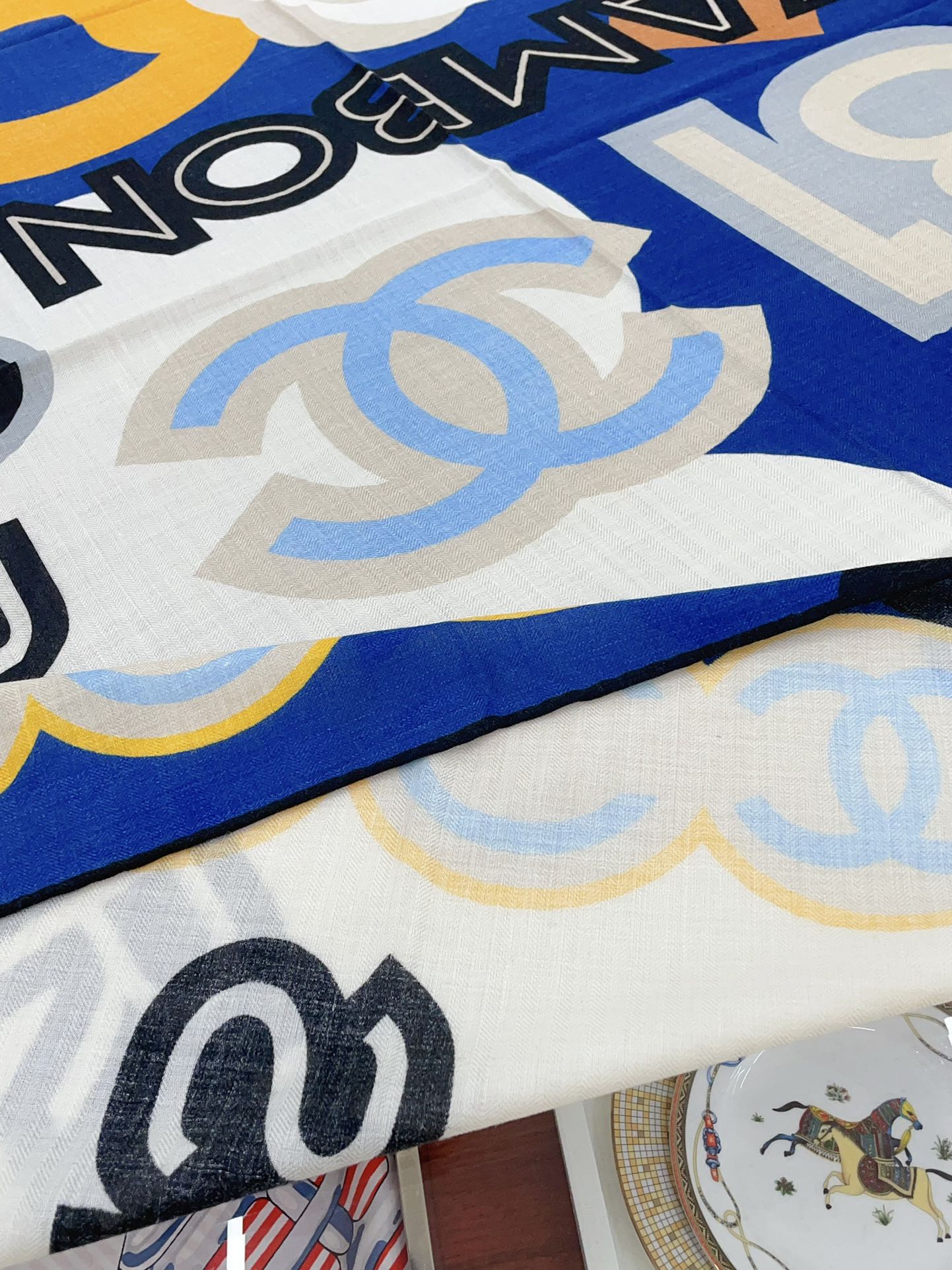 CC Square Scarf 140 CM In Colorful Cashmere And Silk  247636