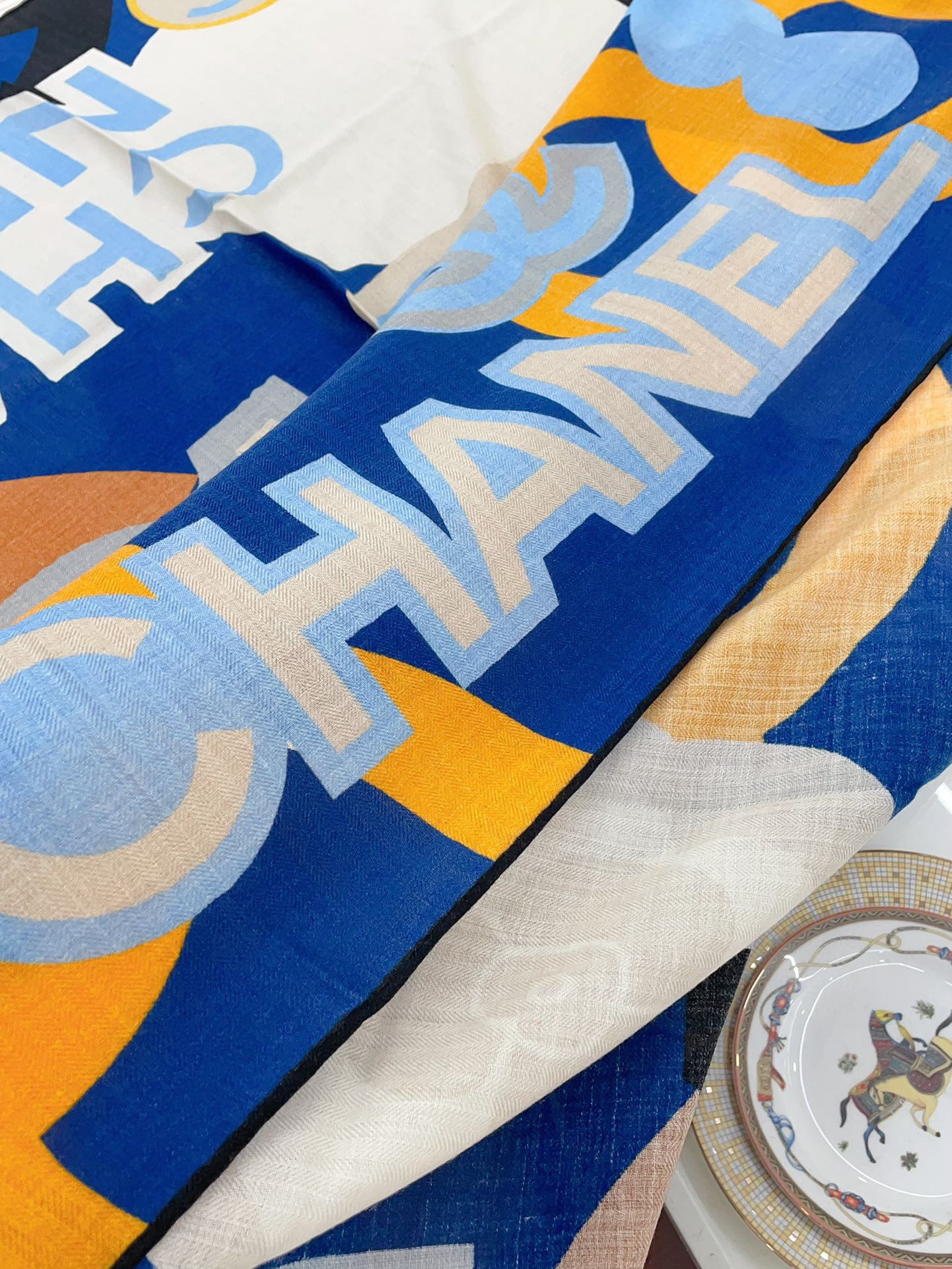 CC Square Scarf 140 CM In Colorful Cashmere And Silk  247636