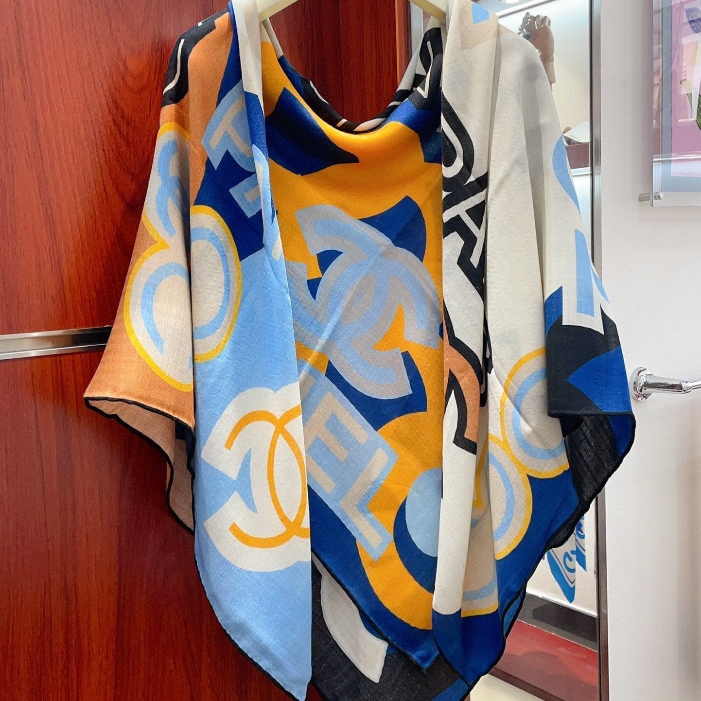 CC Square Scarf 140 CM In Colorful Cashmere And Silk  247636
