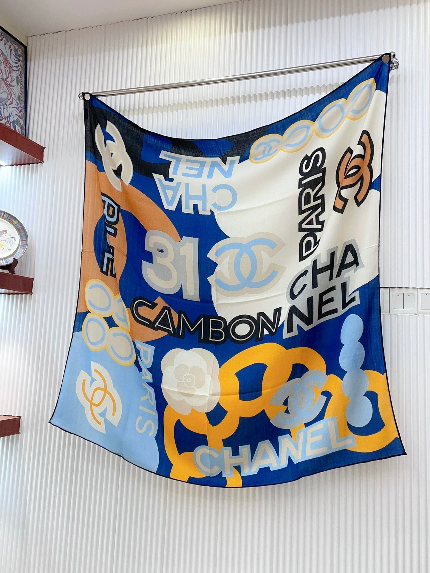CC Square Scarf 140 CM In Colorful Cashmere And Silk  247636