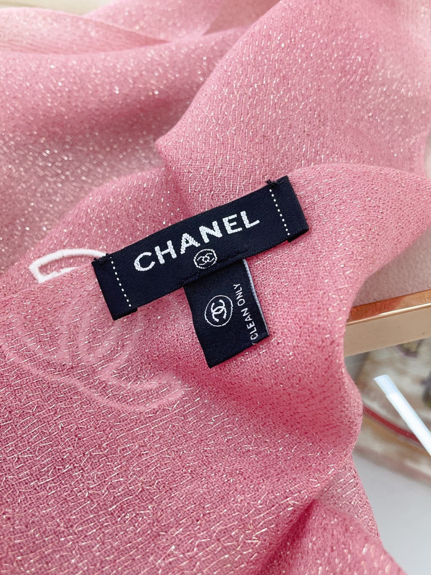 CC Scarf 200 CM In Light Pink Mix White Linen Fabric 249938