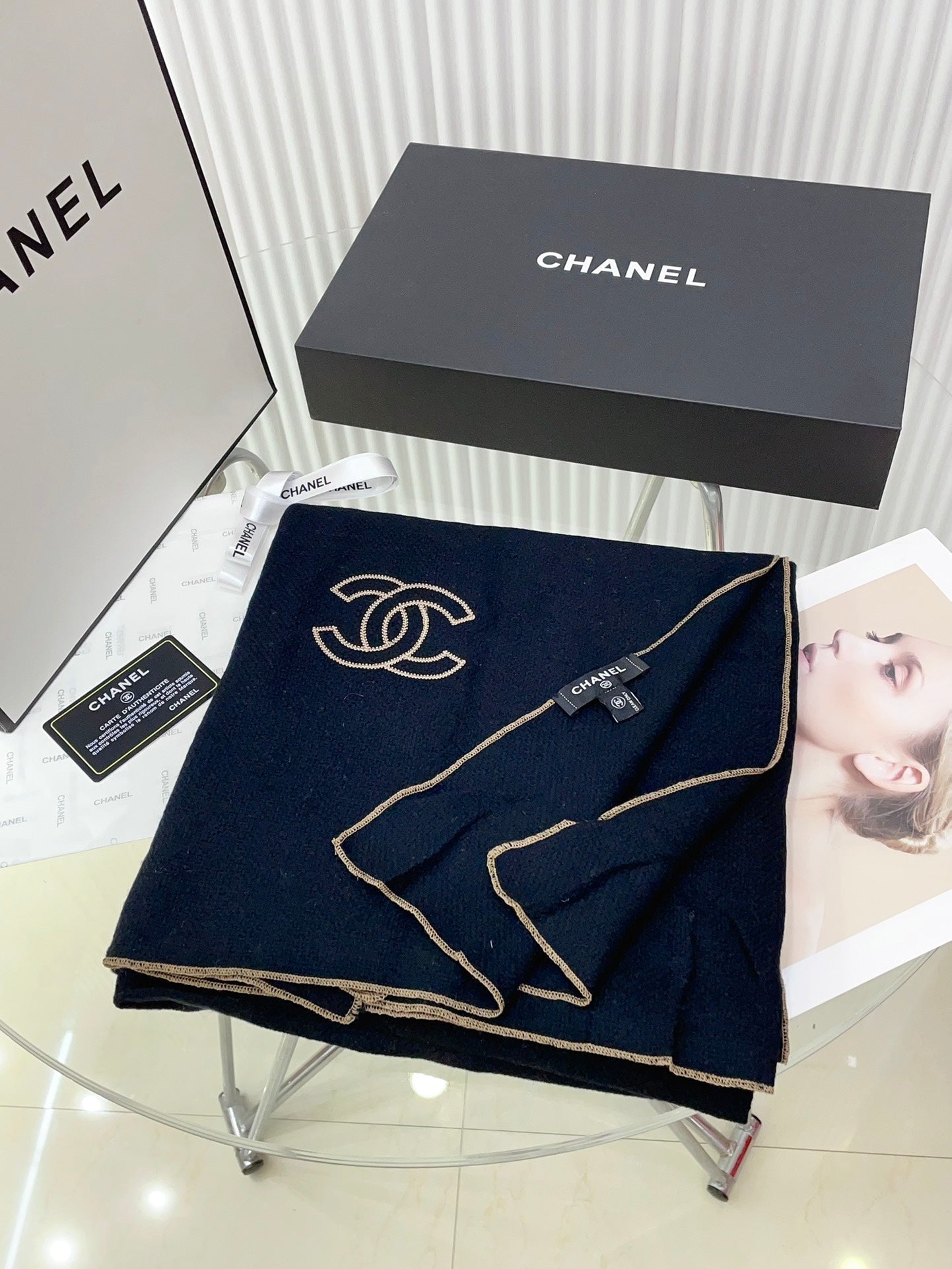 CC Scarf 200 CM In Black Cashmere 296704