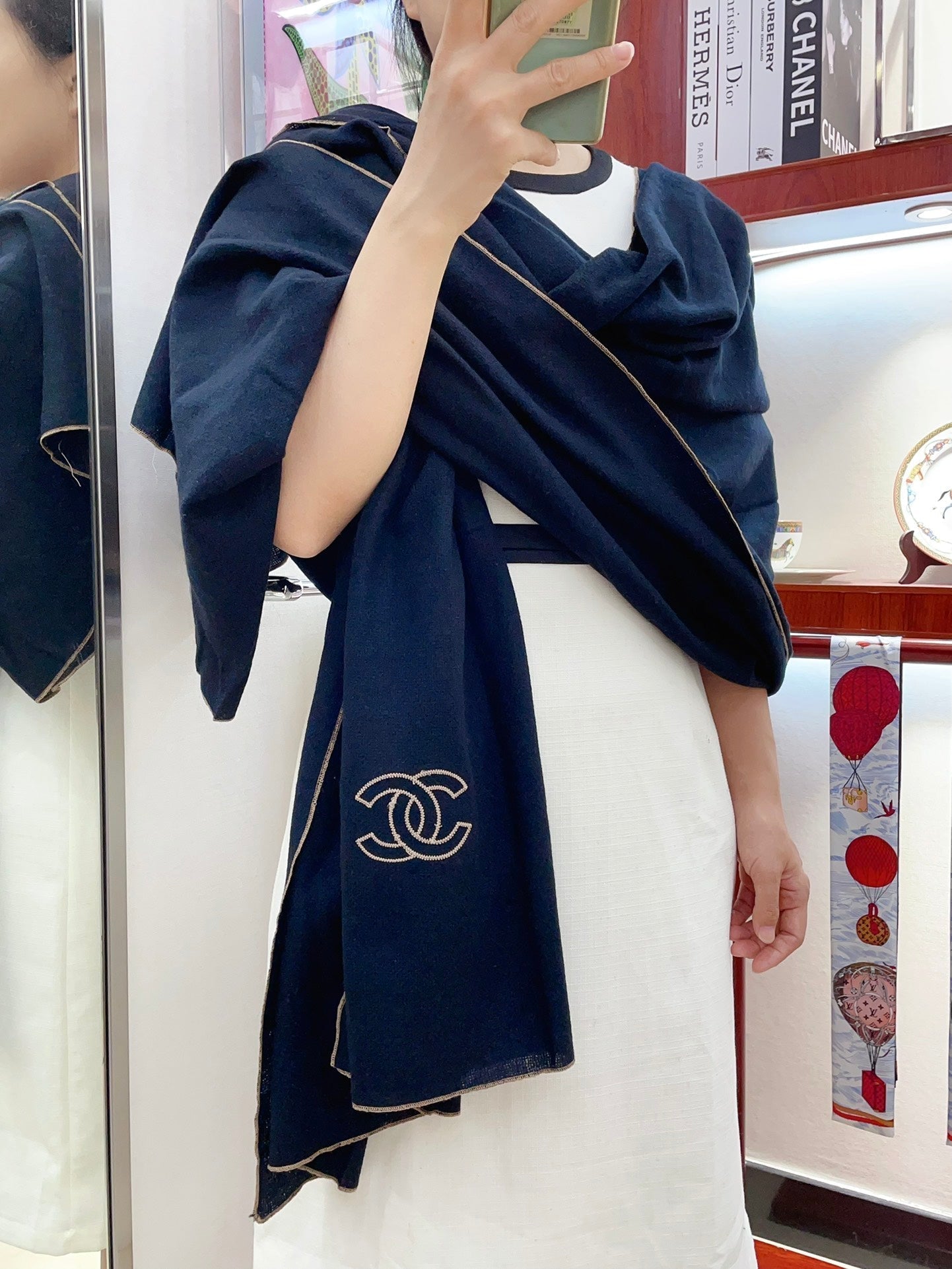 CC Scarf 200 CM In Black Cashmere 296704