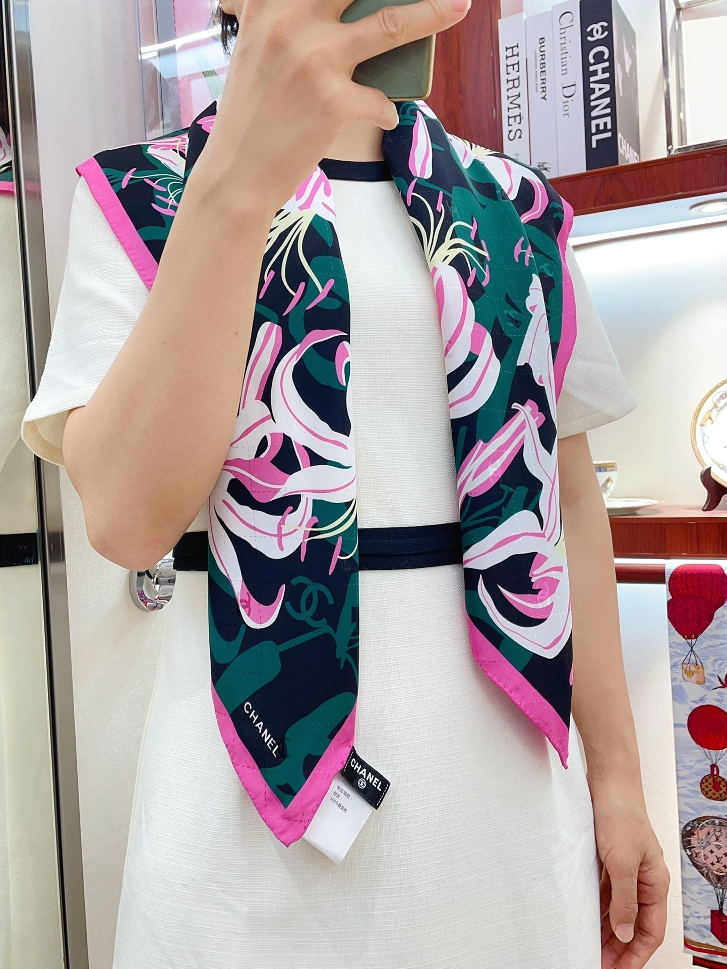 CC Square Scarf 90 CM In Colorful Silk Twill  296707