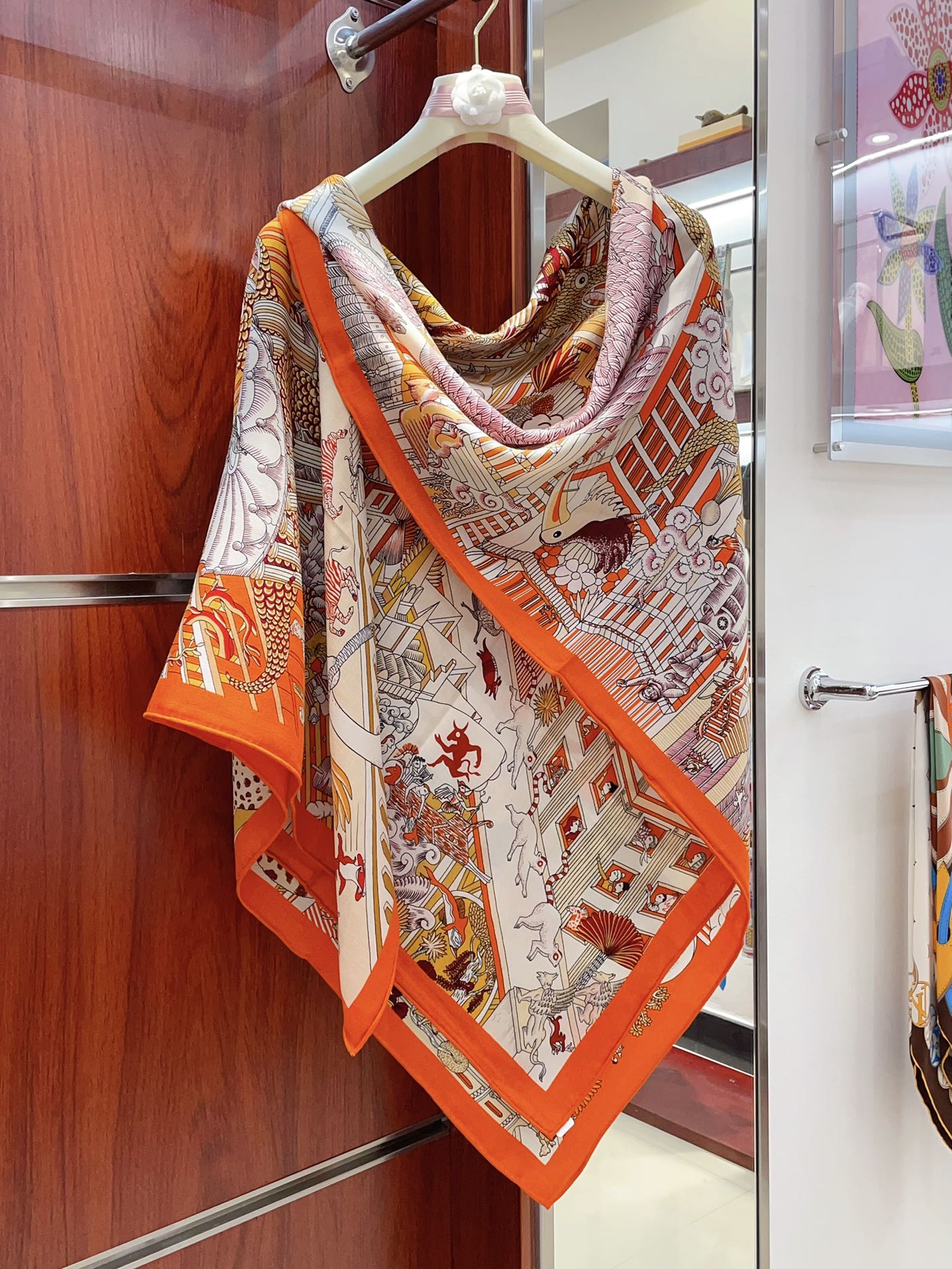 Animapolis Scarf Limited Edition 140 CM In Colorful Cashmere And Silk 306571