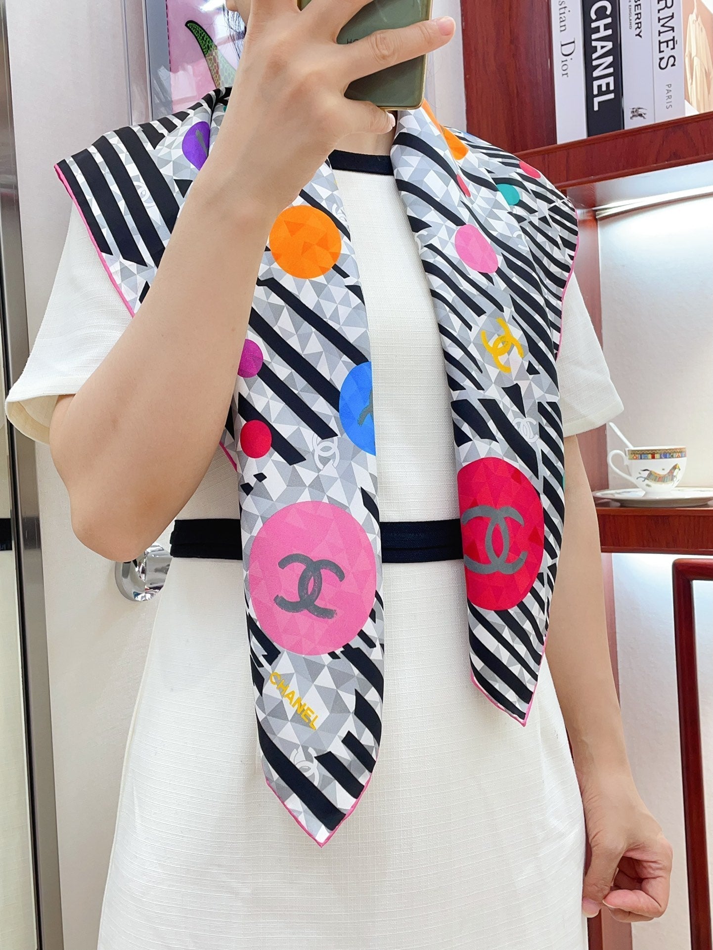 CC Square Scarf 90 CM In Colorful Silk Twill 335849