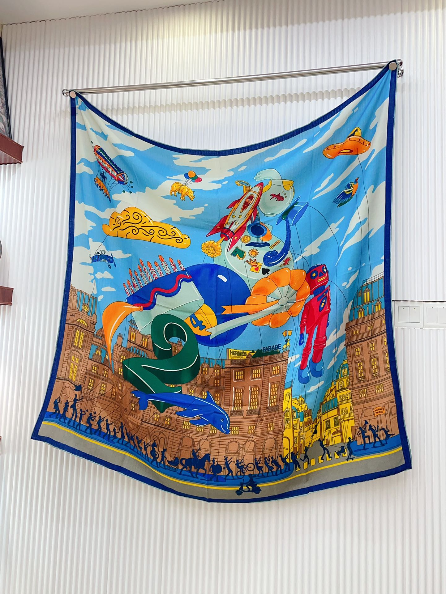 Parade Scarf 140 CM In Colorful Cashmere And Silk  340182