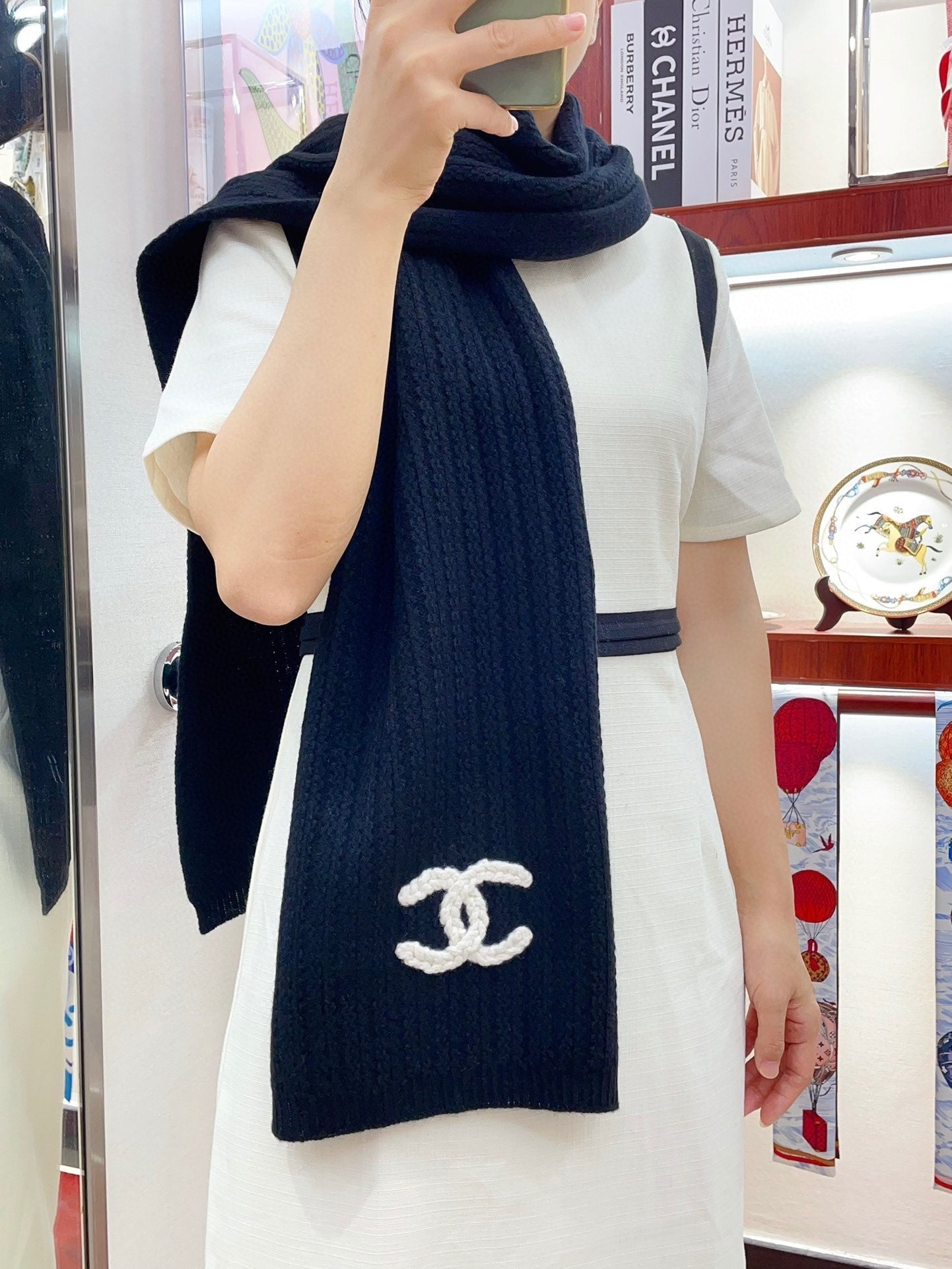 CC Scarf 180 CM In Black Wool 378473