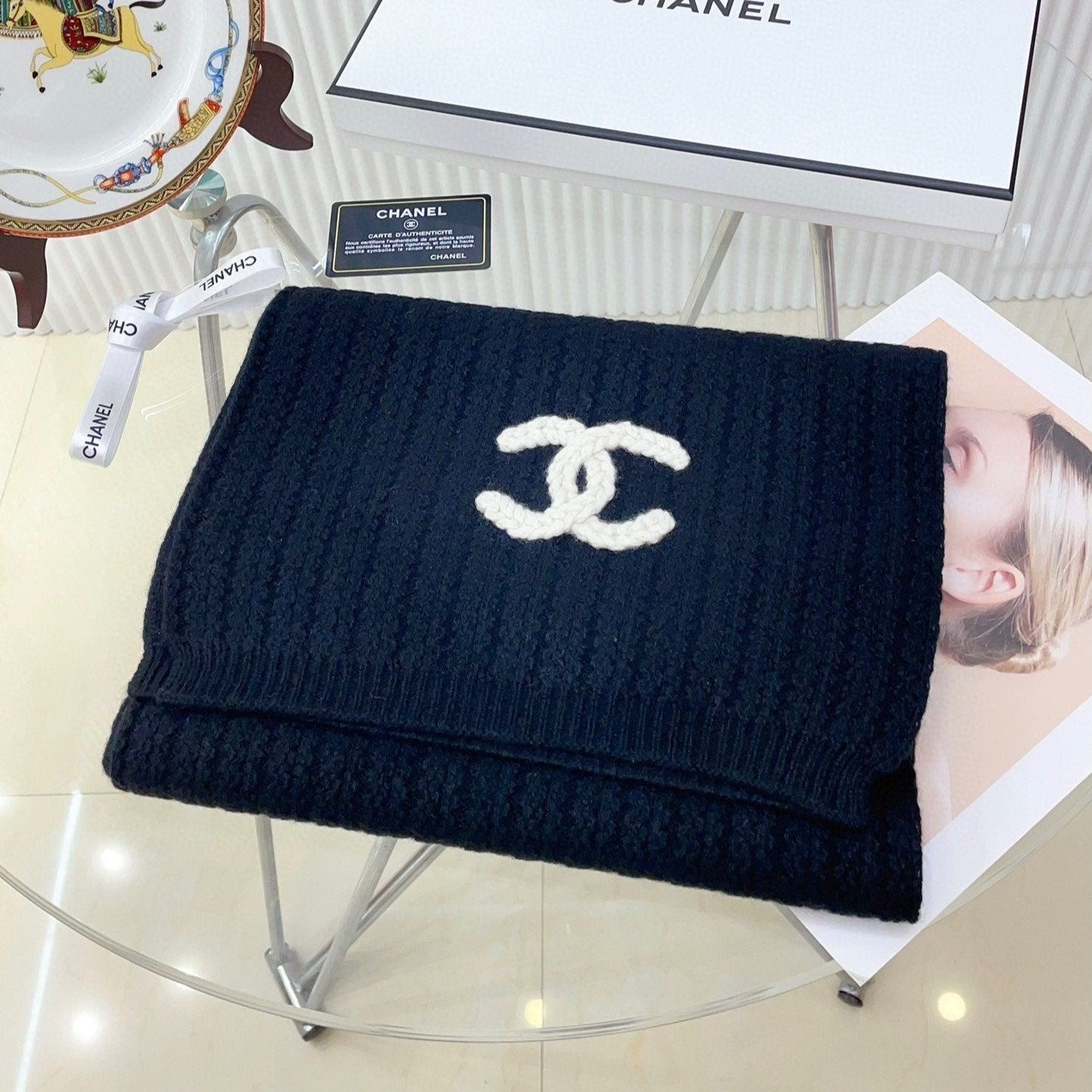CC Scarf 180 CM In Black Wool 378473