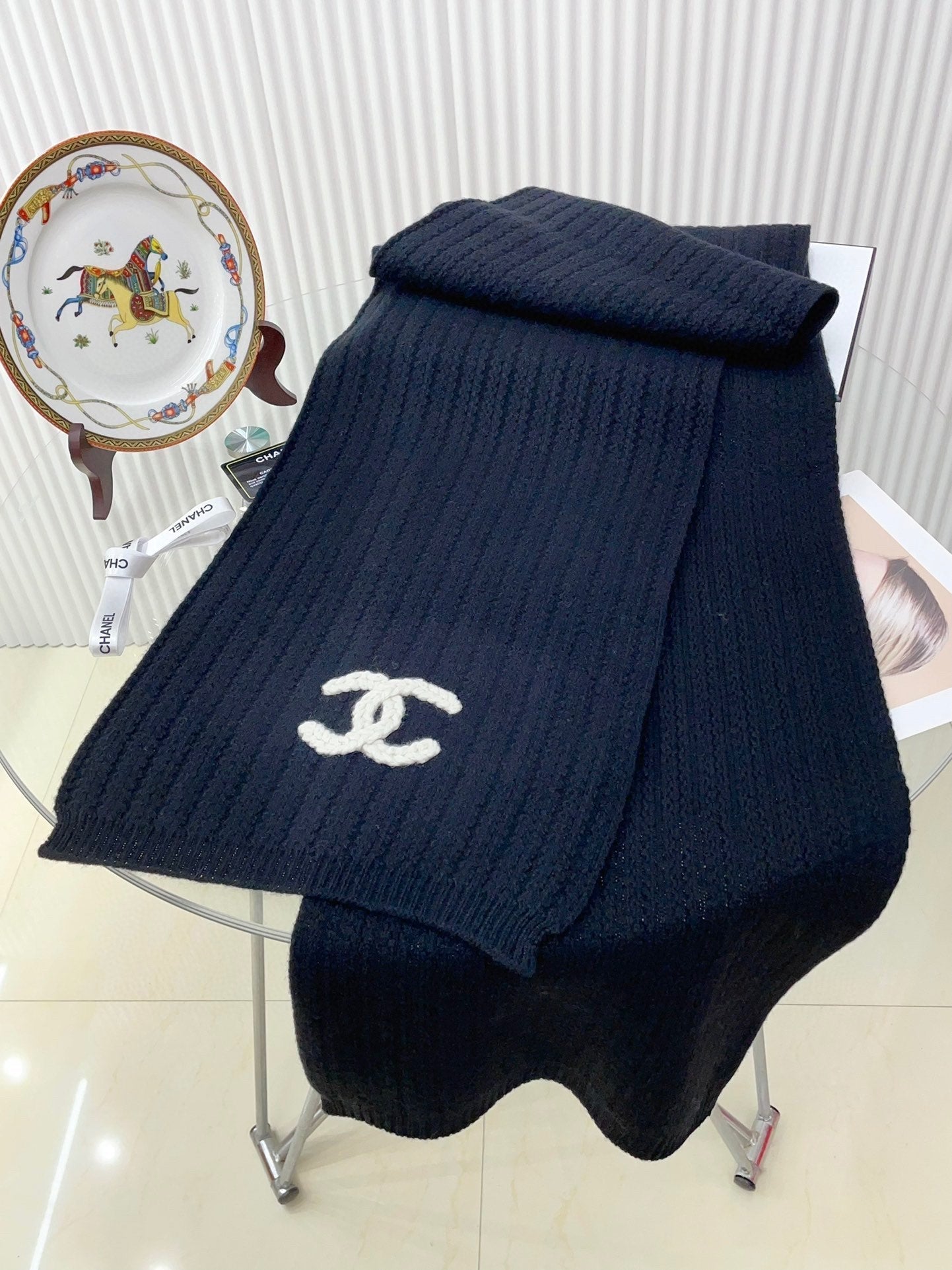 CC Scarf 180 CM In Black Wool 378473