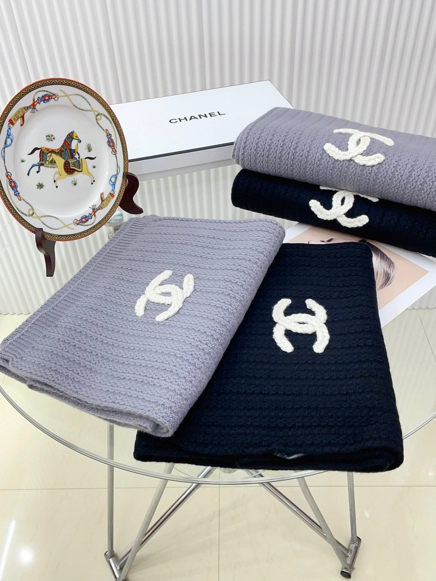 CC Scarf 180 CM In Black Wool 378473