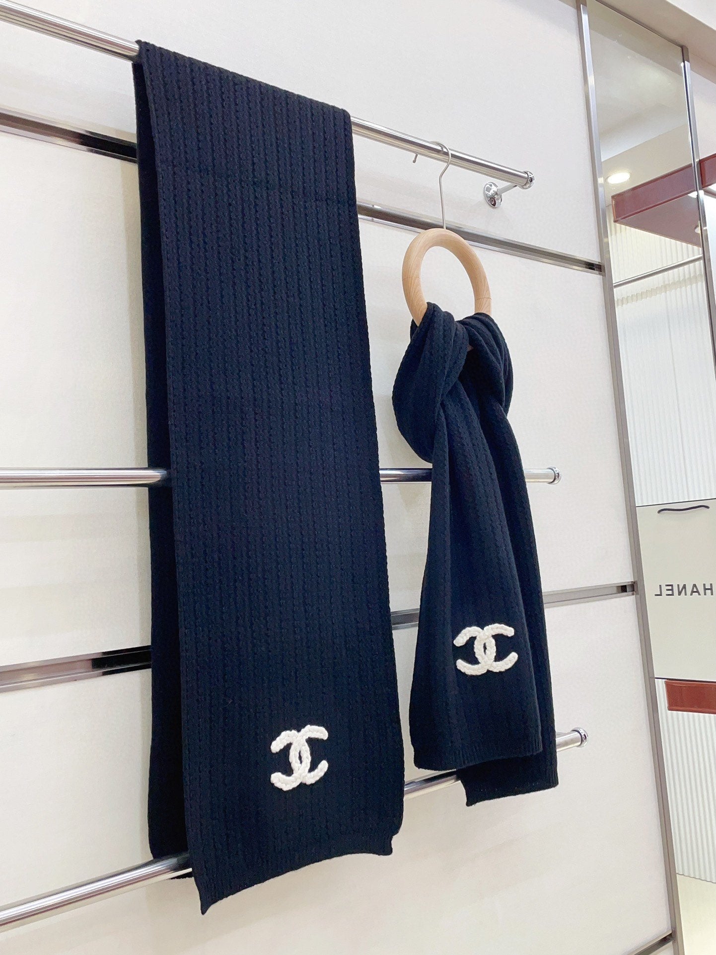CC Scarf 180 CM In Black Wool 378473