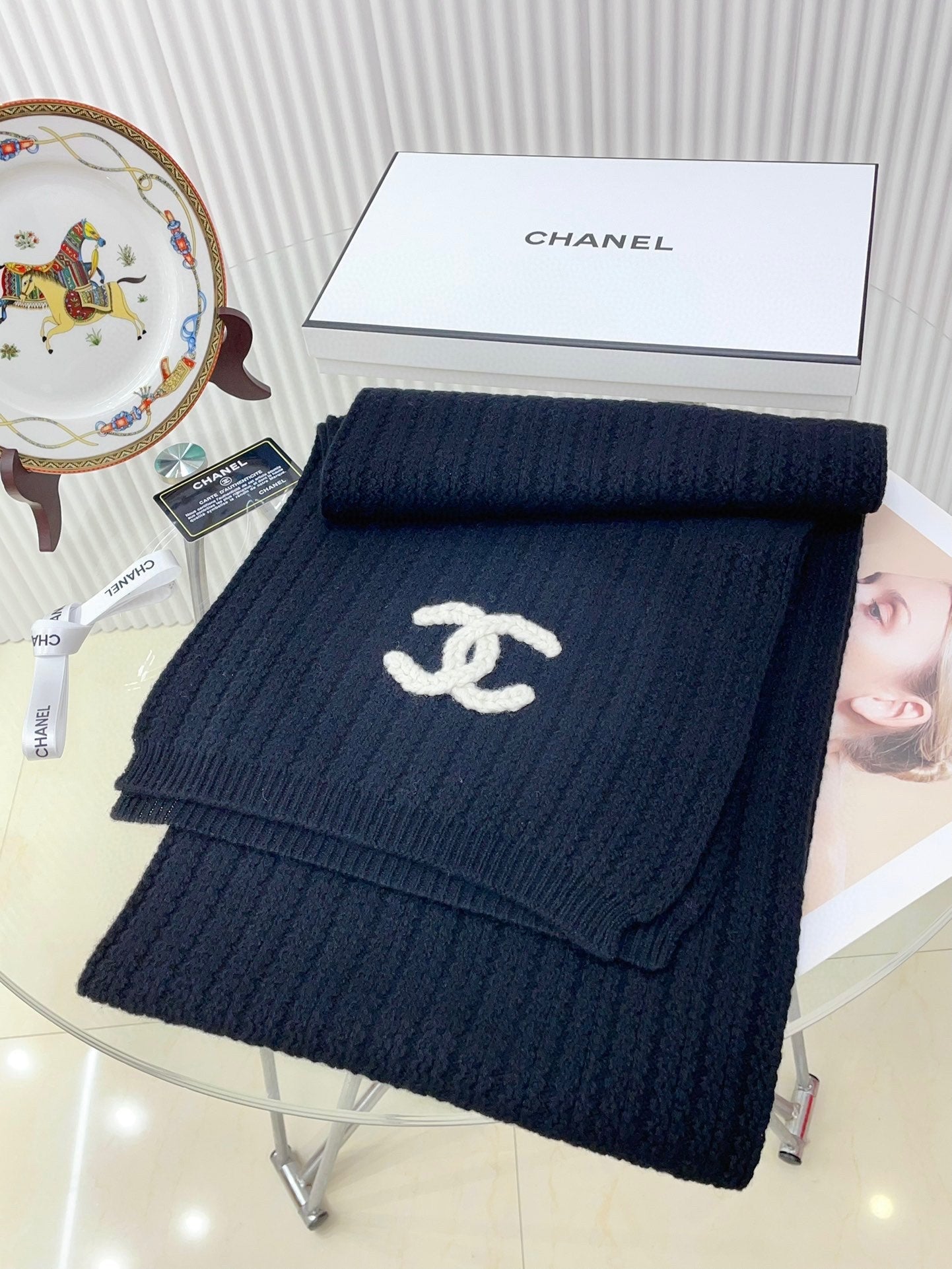 CC Scarf 180 CM In Black Wool 378473