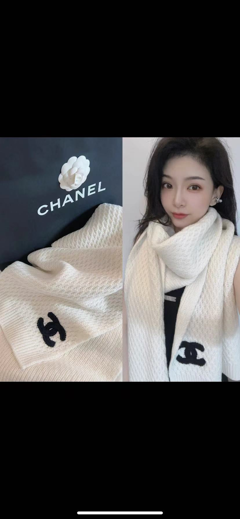CC Scarf 190 CM In White Cashmere 393183