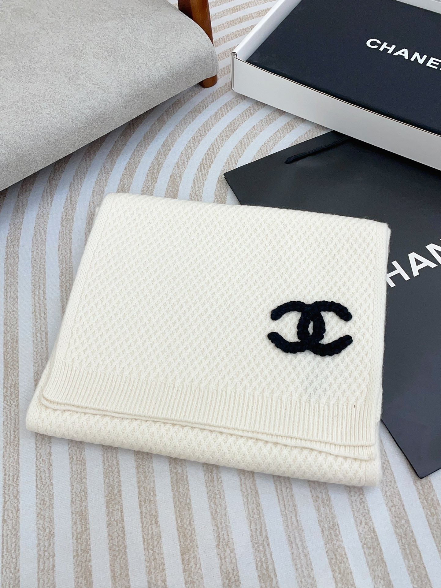 CC Scarf 190 CM In White Cashmere 393183
