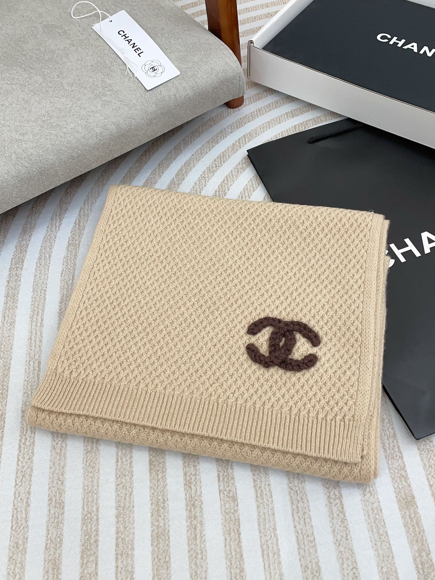 CC Scarf 190 CM In Beige Cashmere 393185