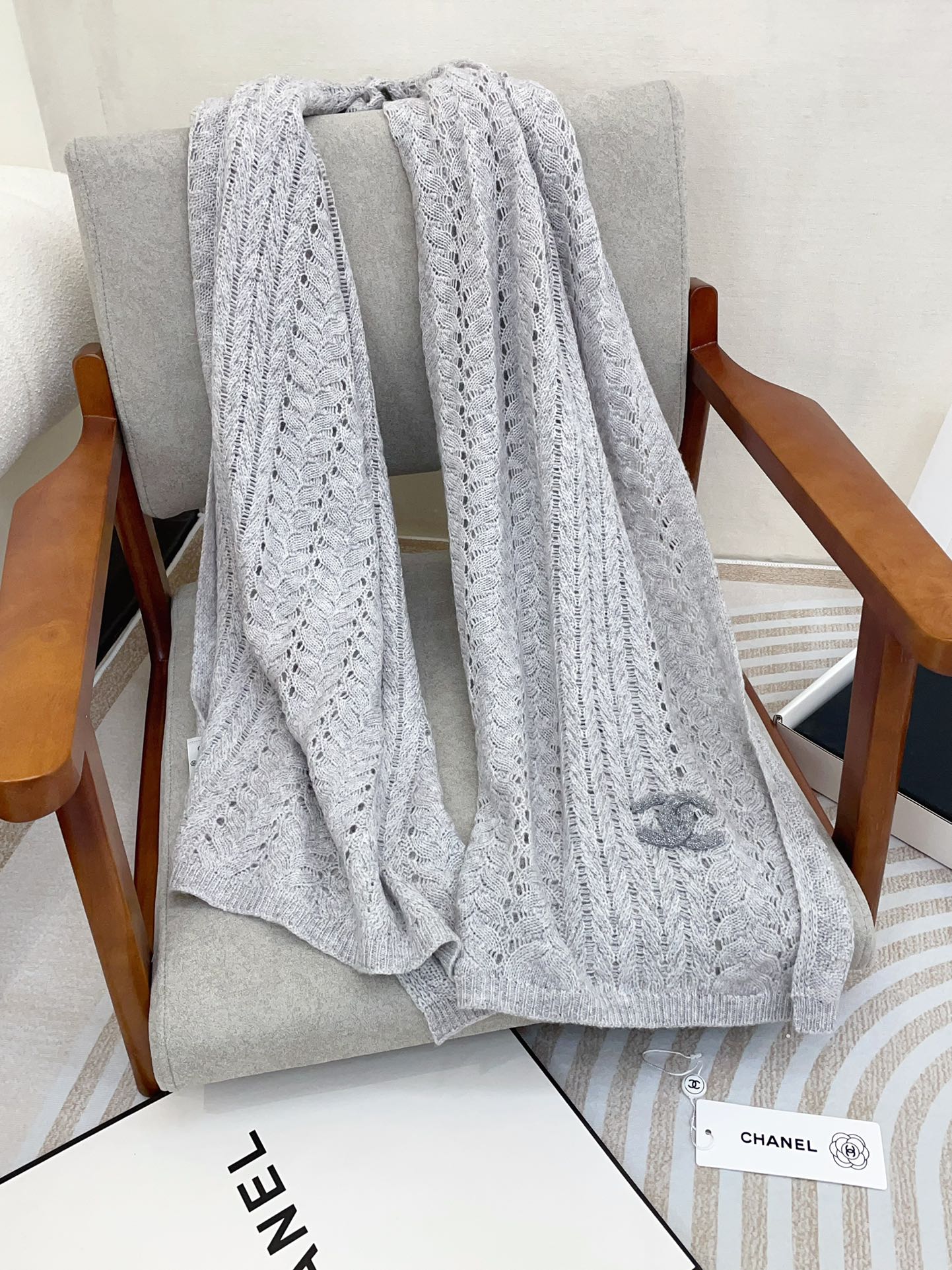 CC Scarf 190 CM In Grey Cashmere 396247