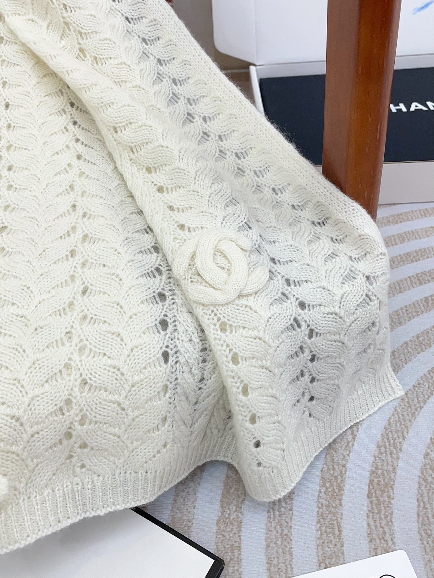 CC Scarf 190 CM In White Cashmere 396248