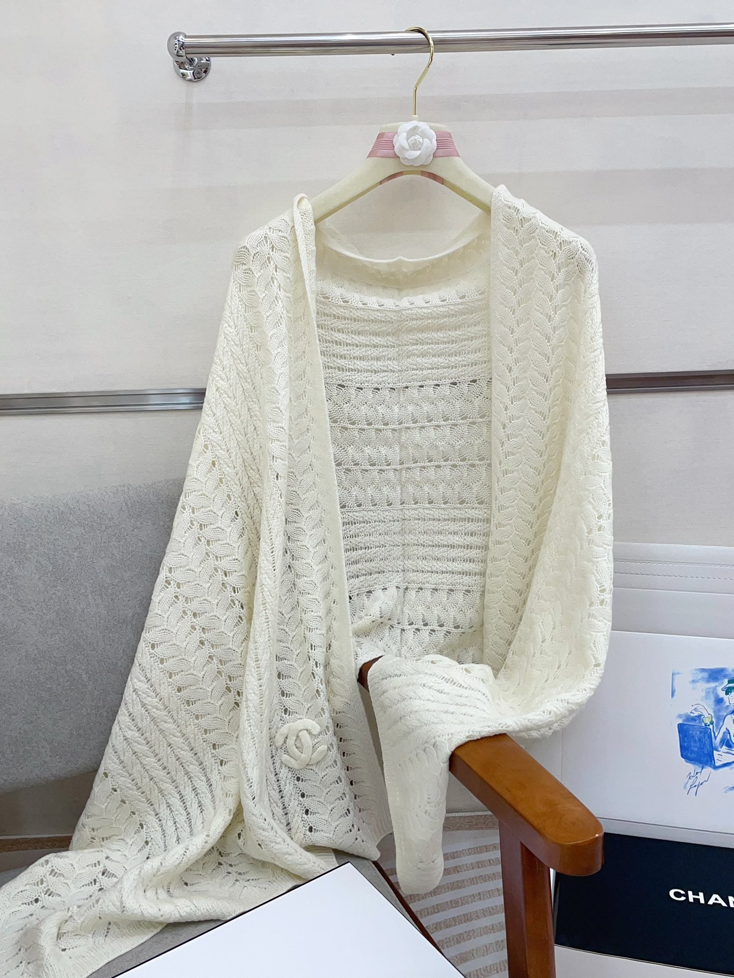 CC Scarf 190 CM In White Cashmere 396248