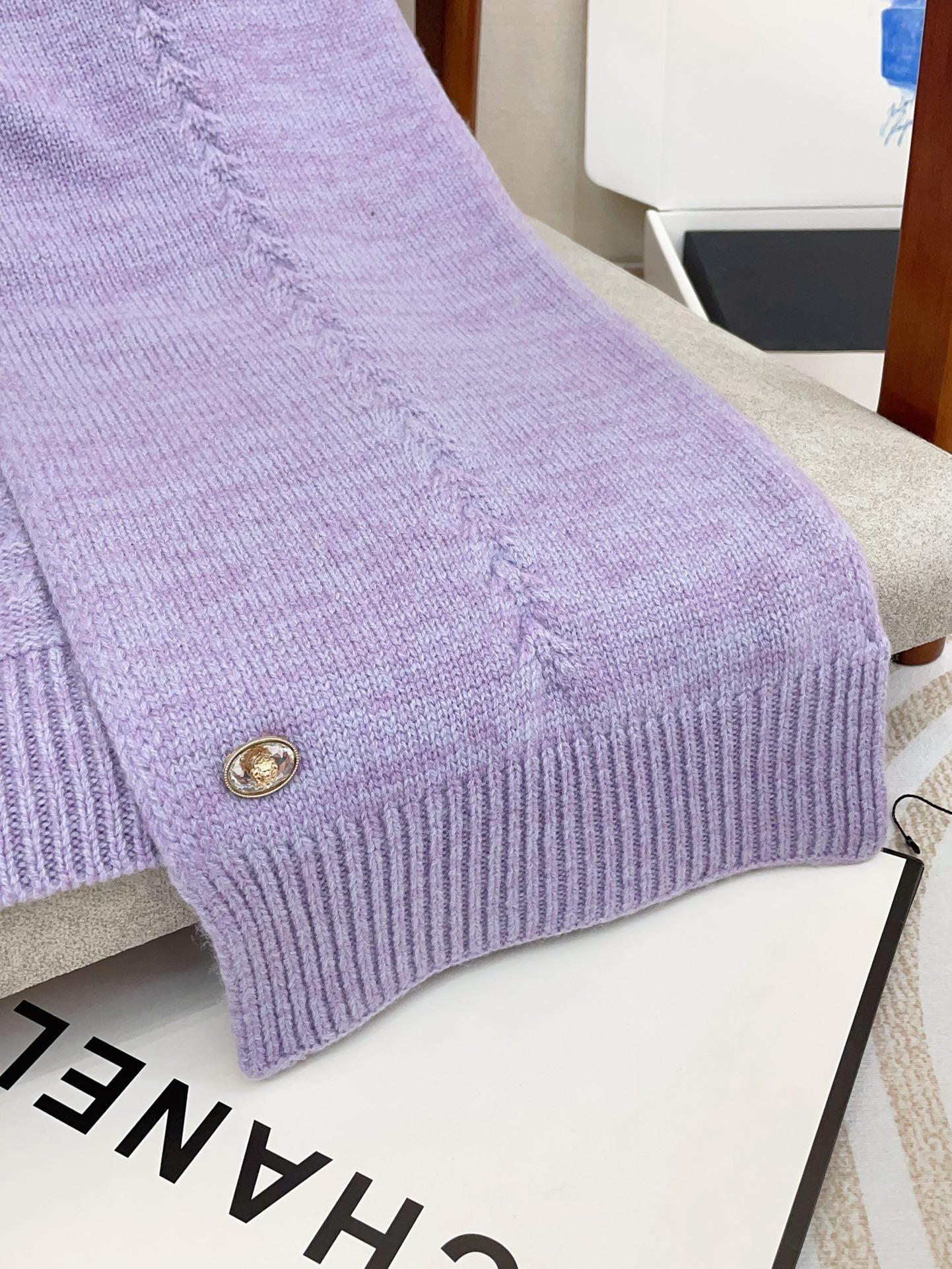 CC Scarf 180 CM In Light Purple Wool 398267