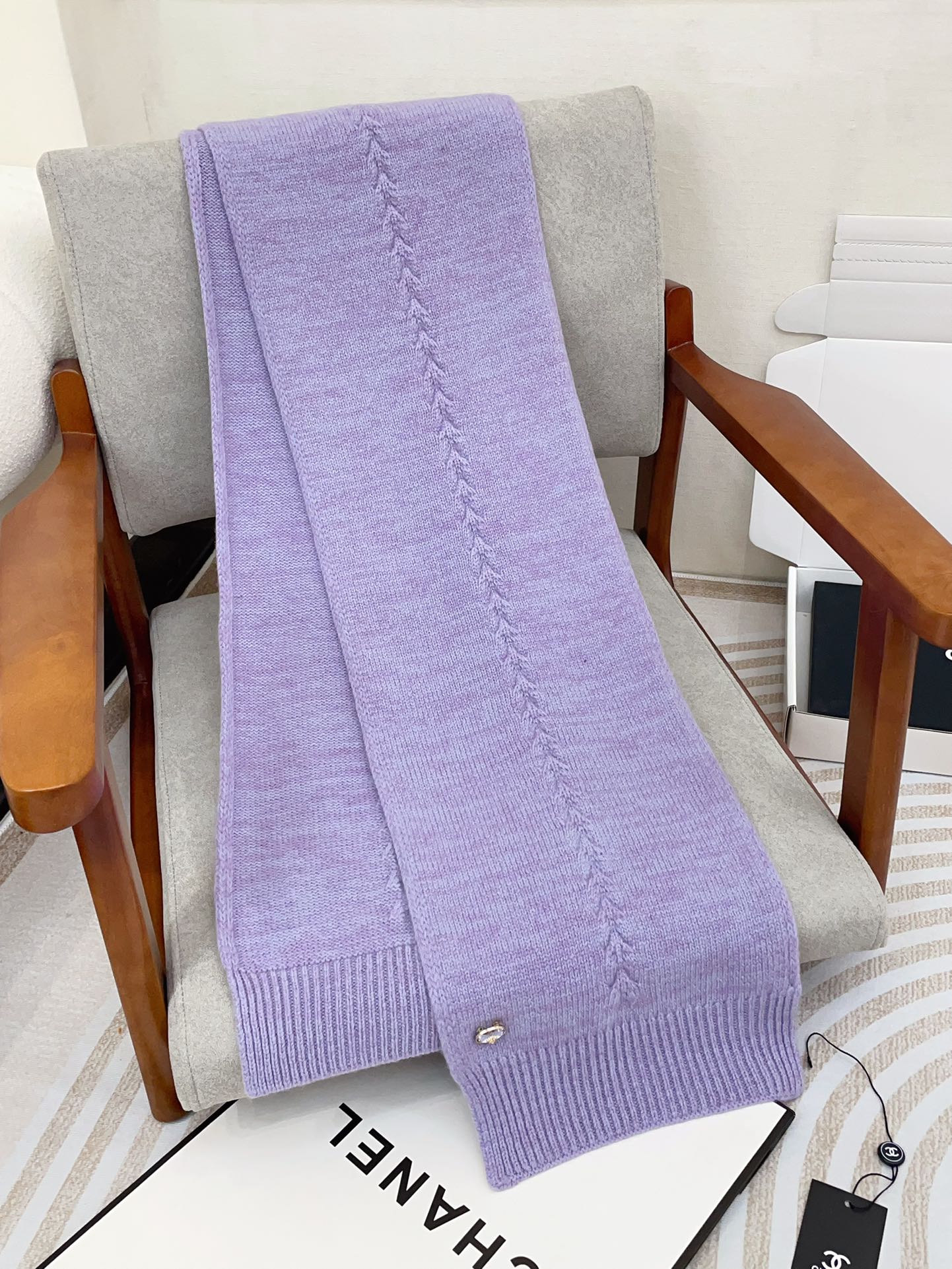 CC Scarf 180 CM In Light Purple Wool 398267