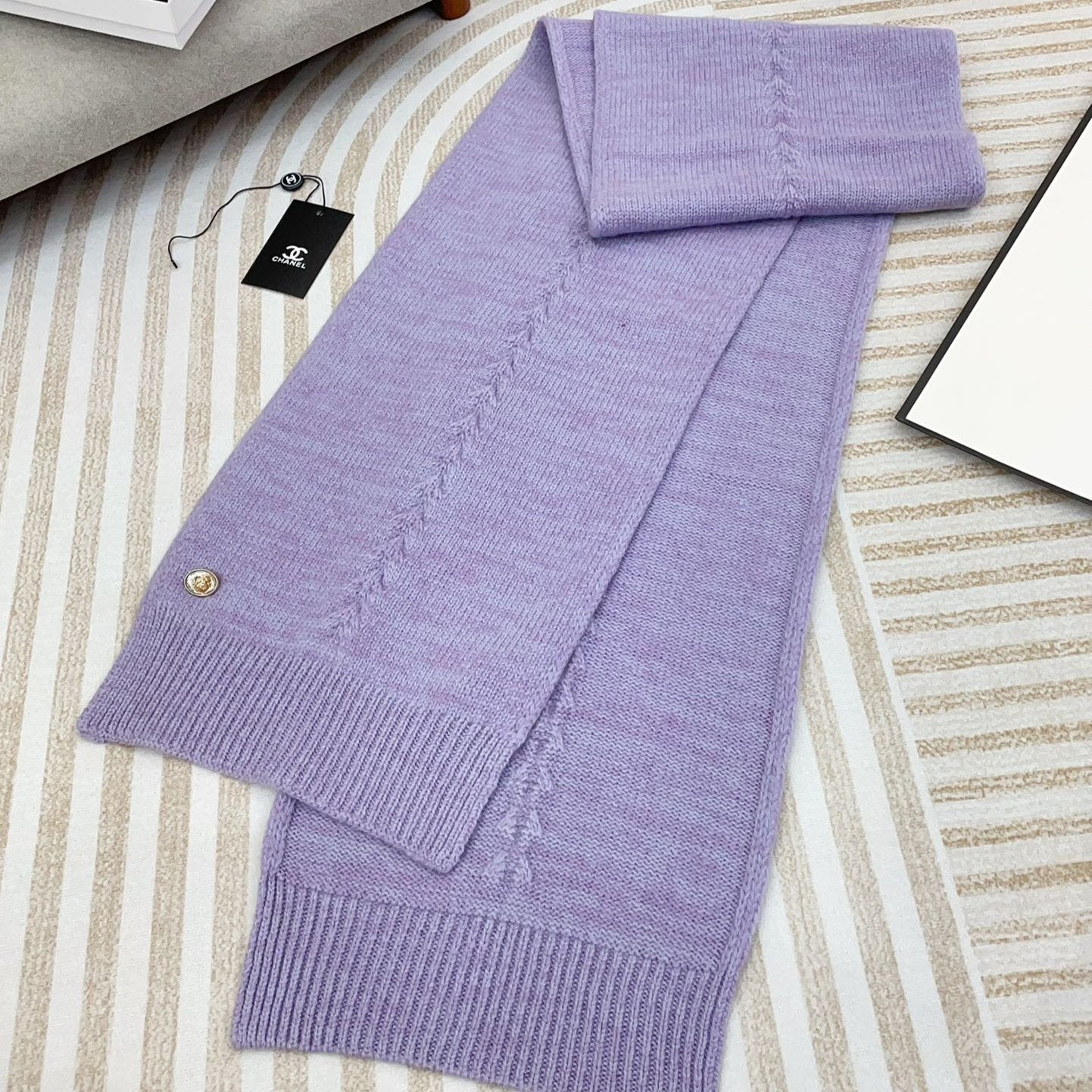 CC Scarf 180 CM In Light Purple Wool 398267