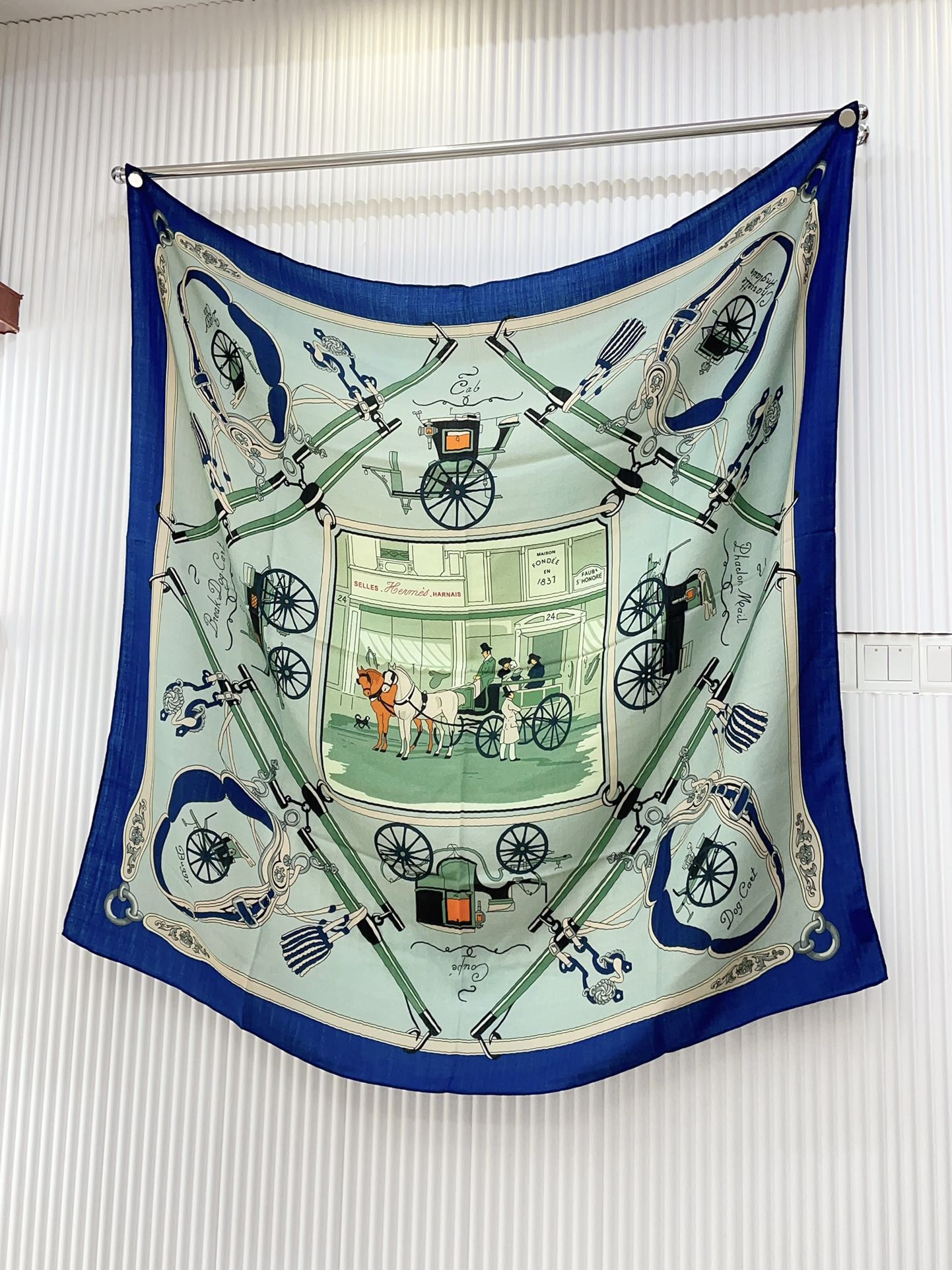 Palonniers Scarf 140 CM Jade Green Colorful Cashmere And Silk 401163