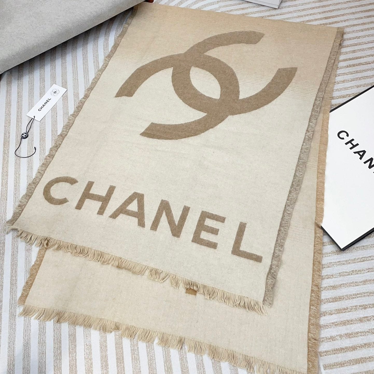 CC Scarf 200 CM In Beige Mix Brown Cashmere 402091