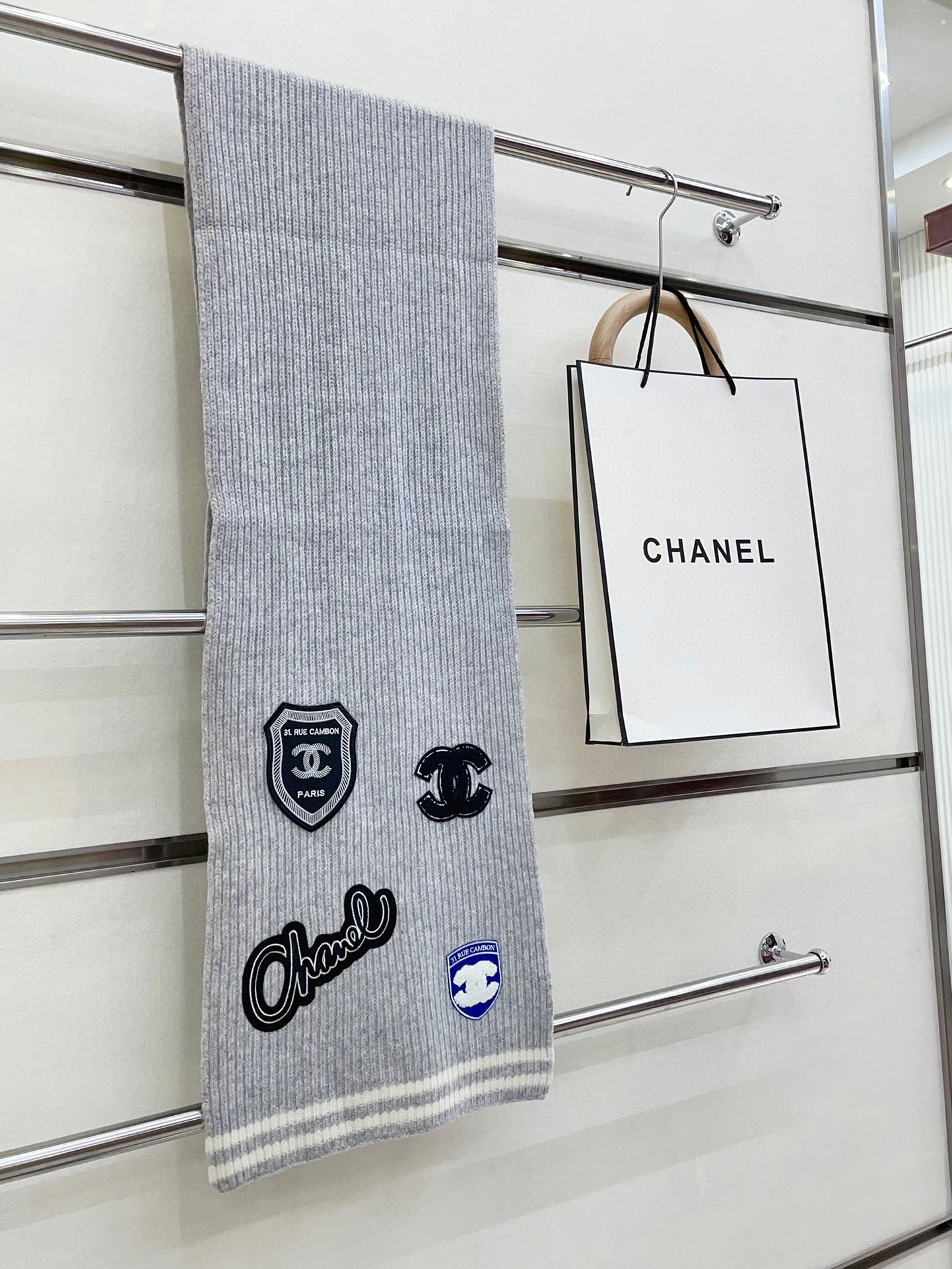 CC Scarf 180 CM In Grey Cashmere 405082