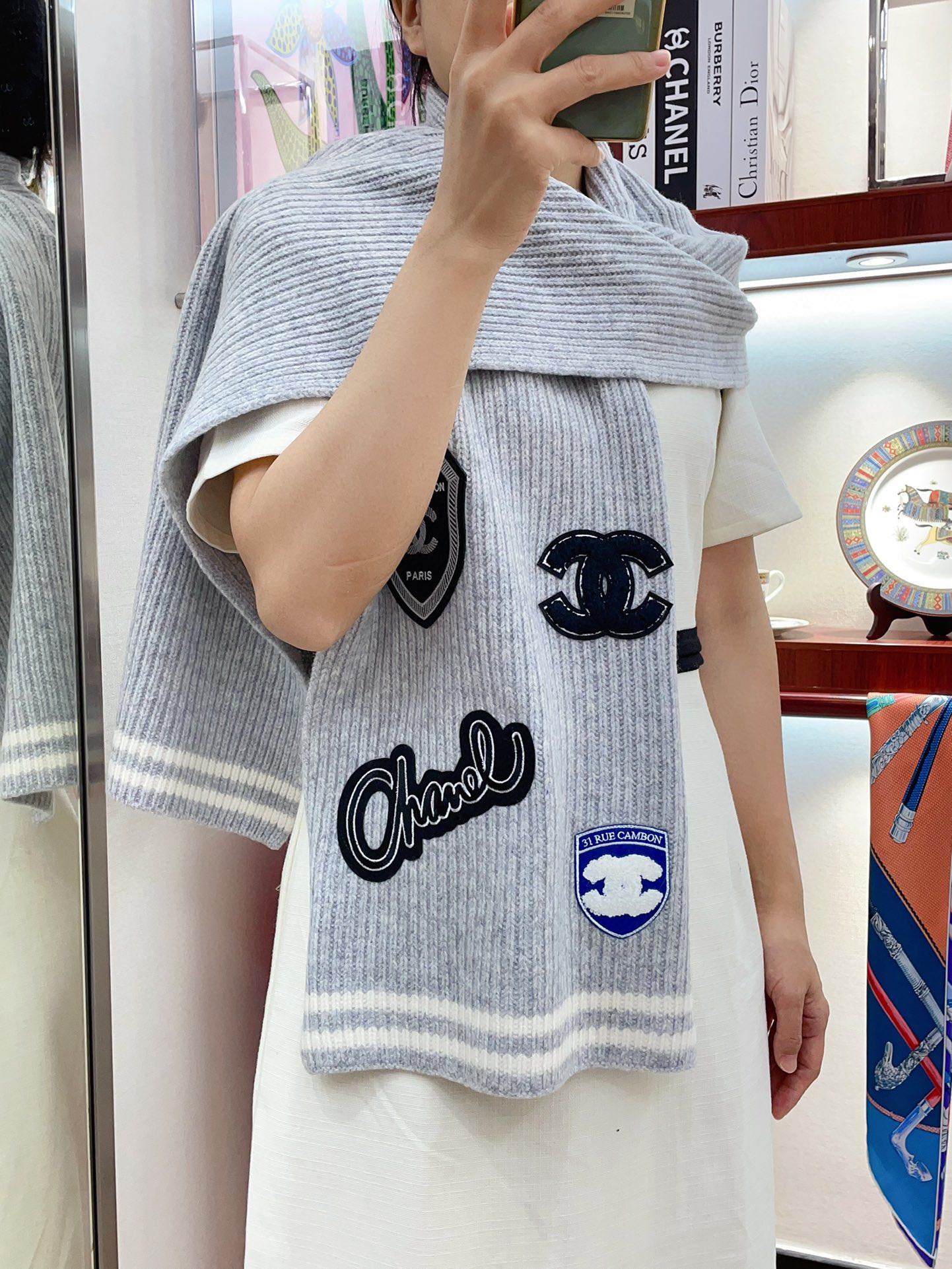 CC Scarf 180 CM In Grey Cashmere 405082