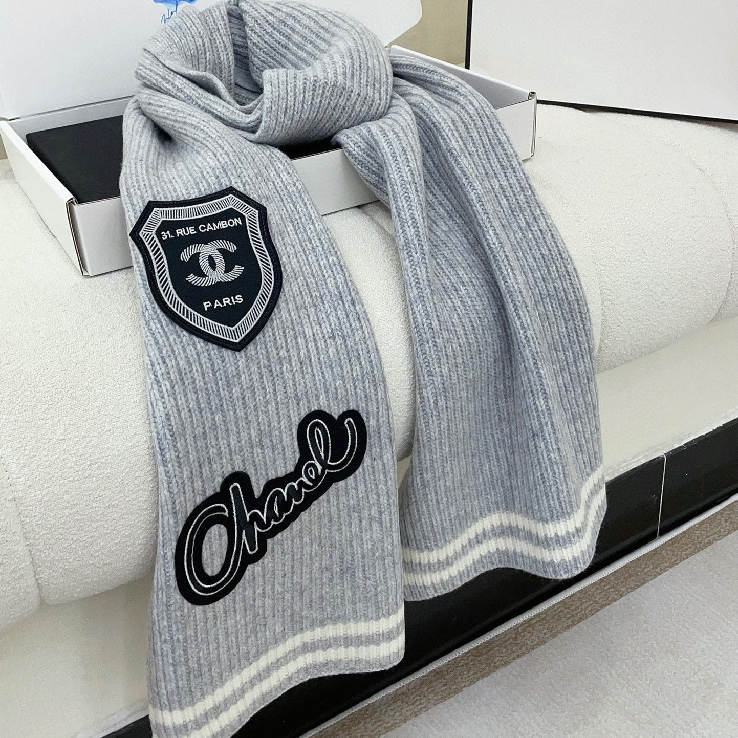 CC Scarf 180 CM In Grey Cashmere 405082