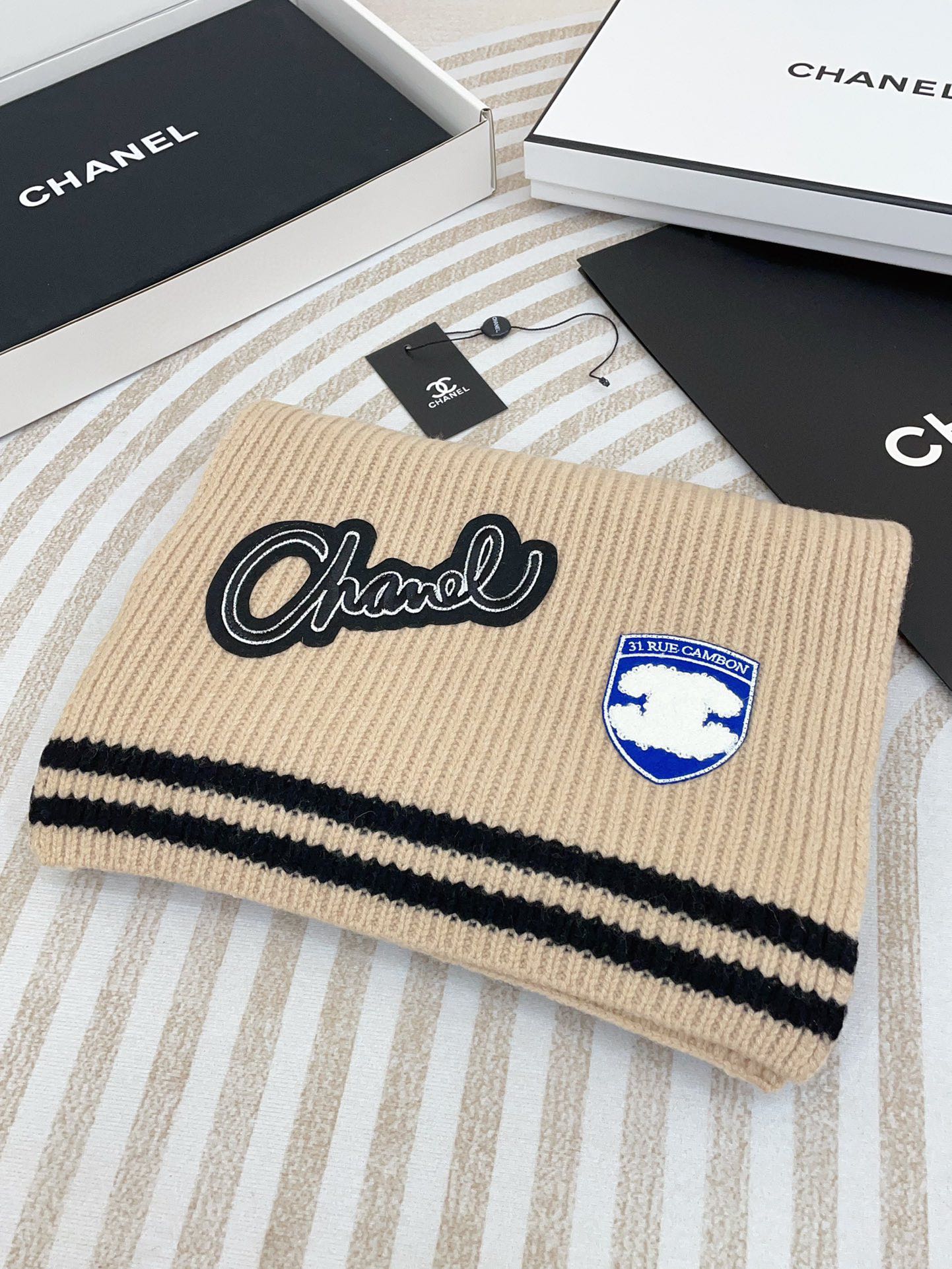 CC Scarf 180 CM In Beige Cashmere 405083