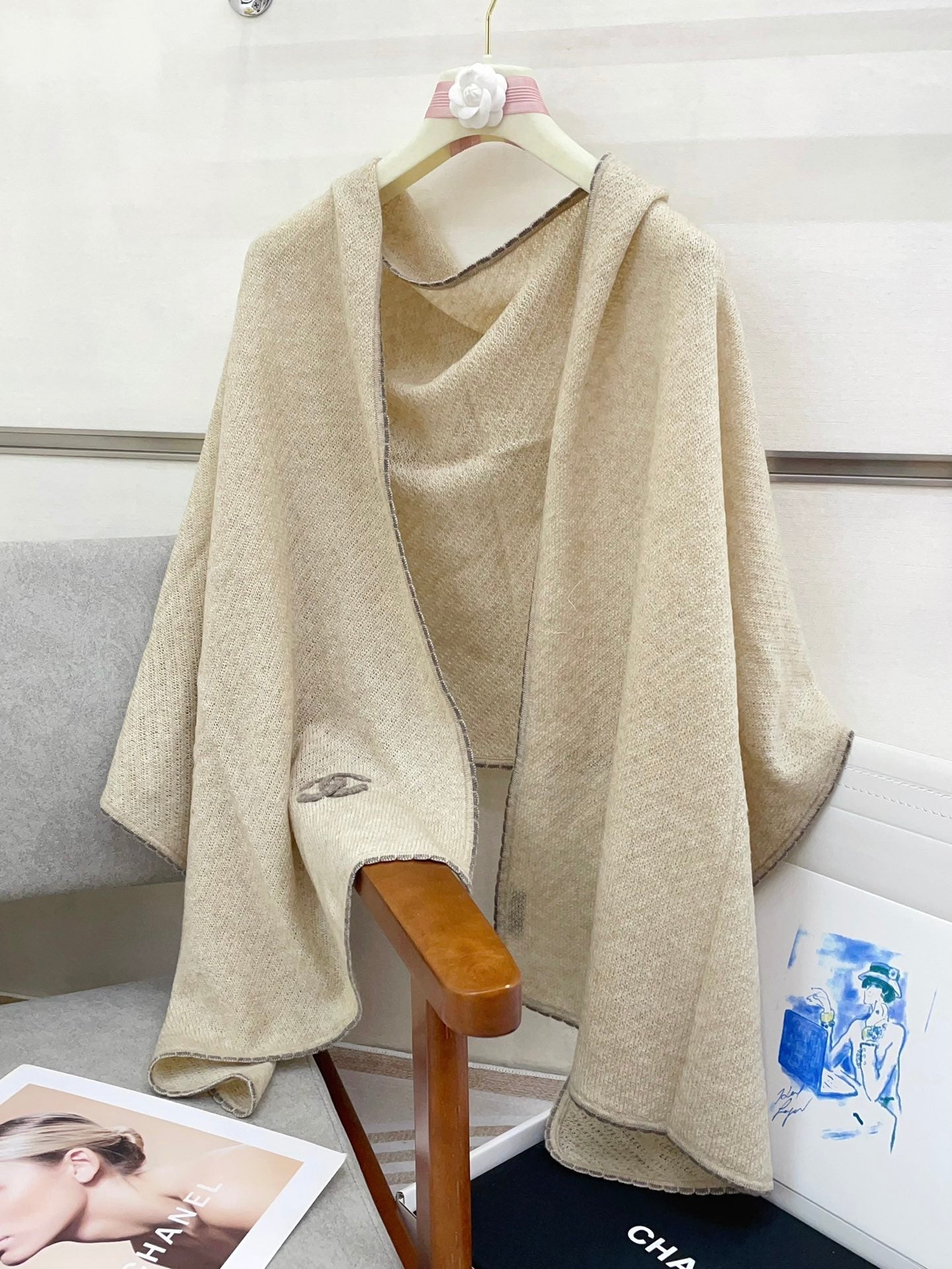 CC Scarf 190 CM In Beige Cashmere 419818