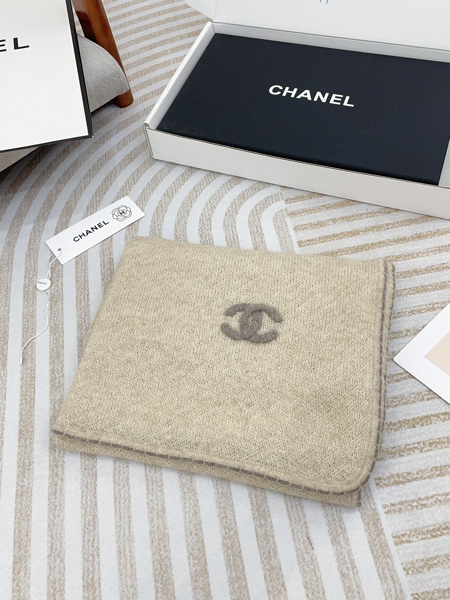 CC Scarf 190 CM In Beige Cashmere 419818