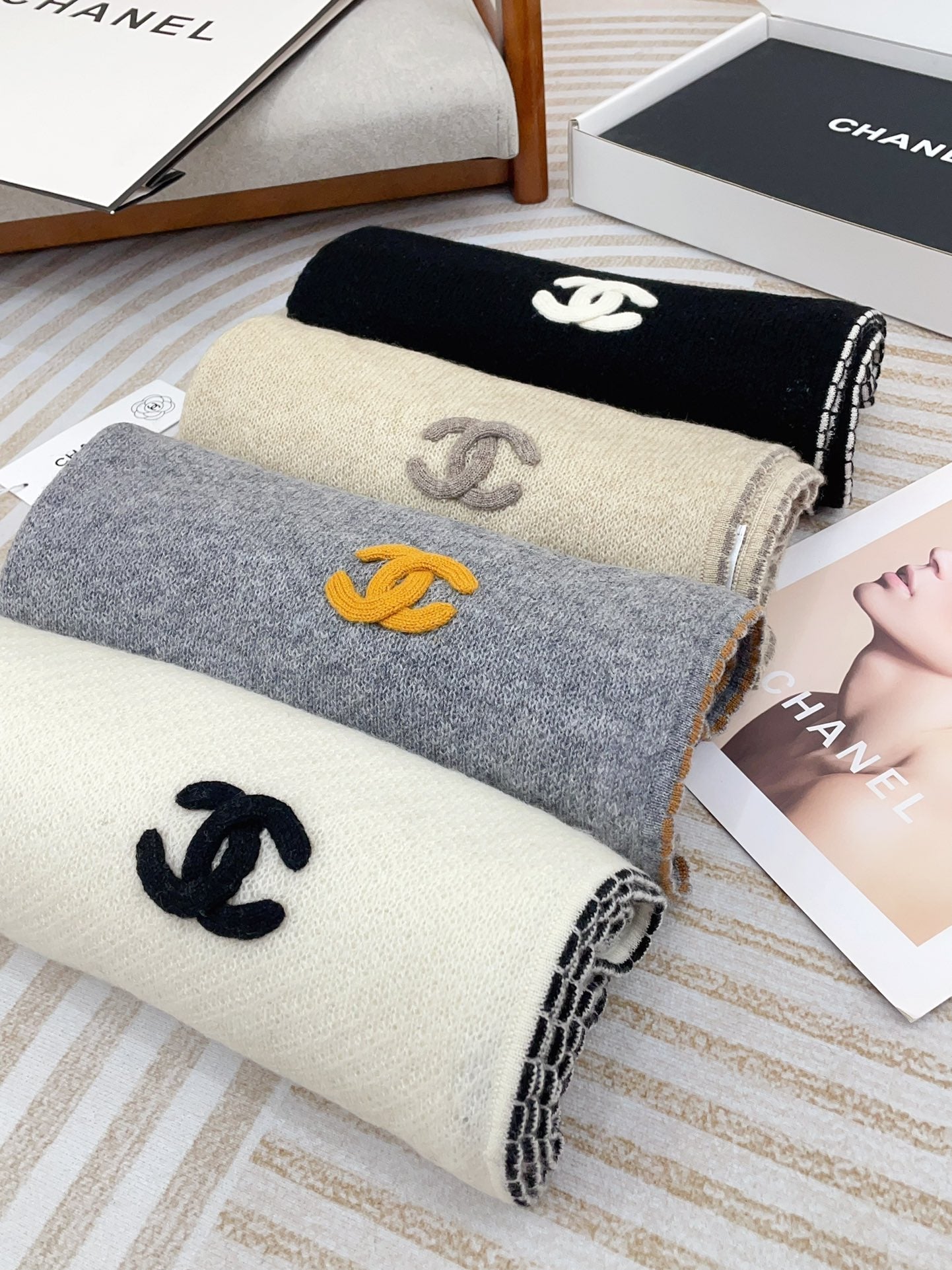 CC Scarf 190 CM In Beige Cashmere 419818