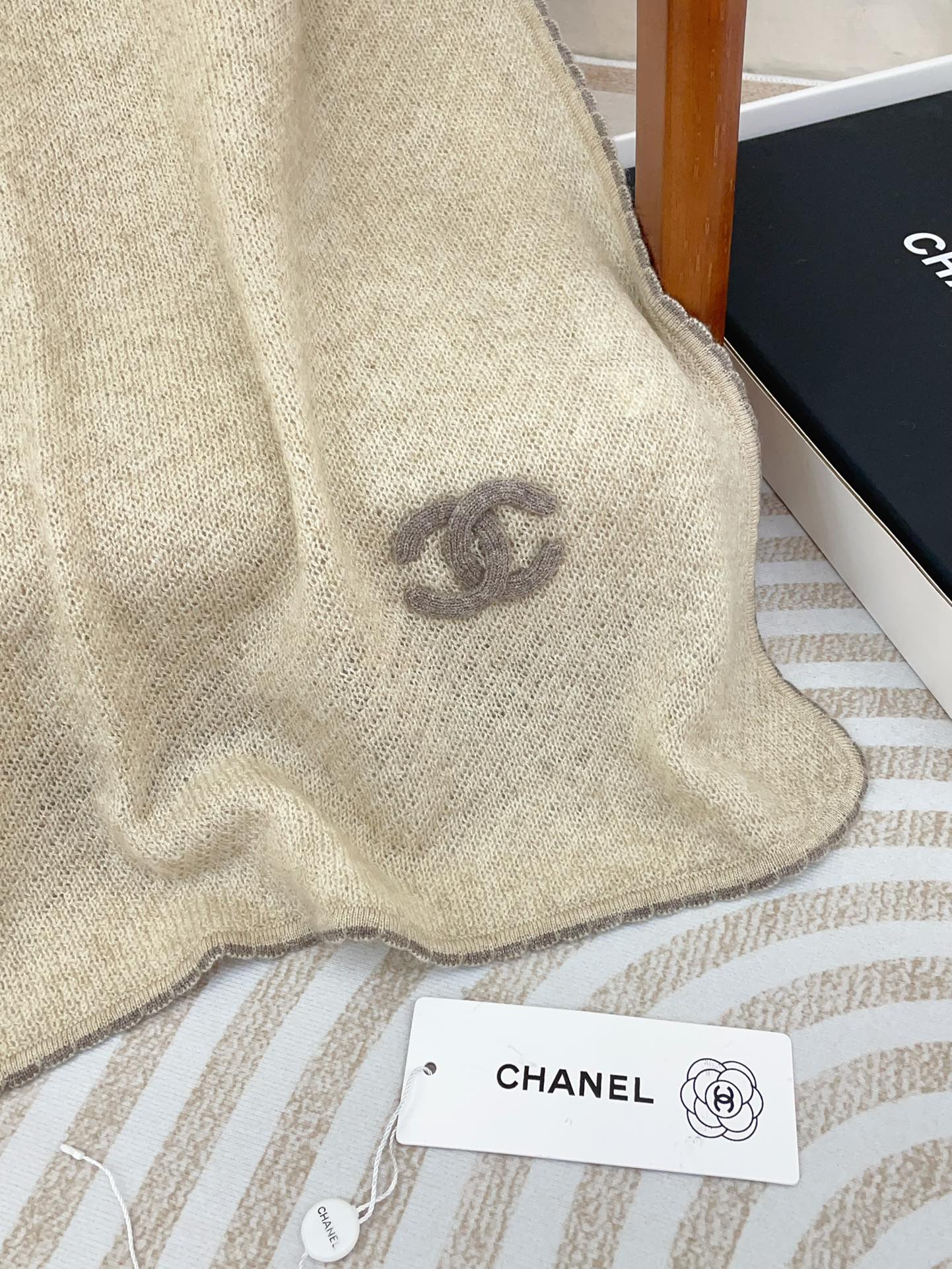 CC Scarf 190 CM In Beige Cashmere 419818