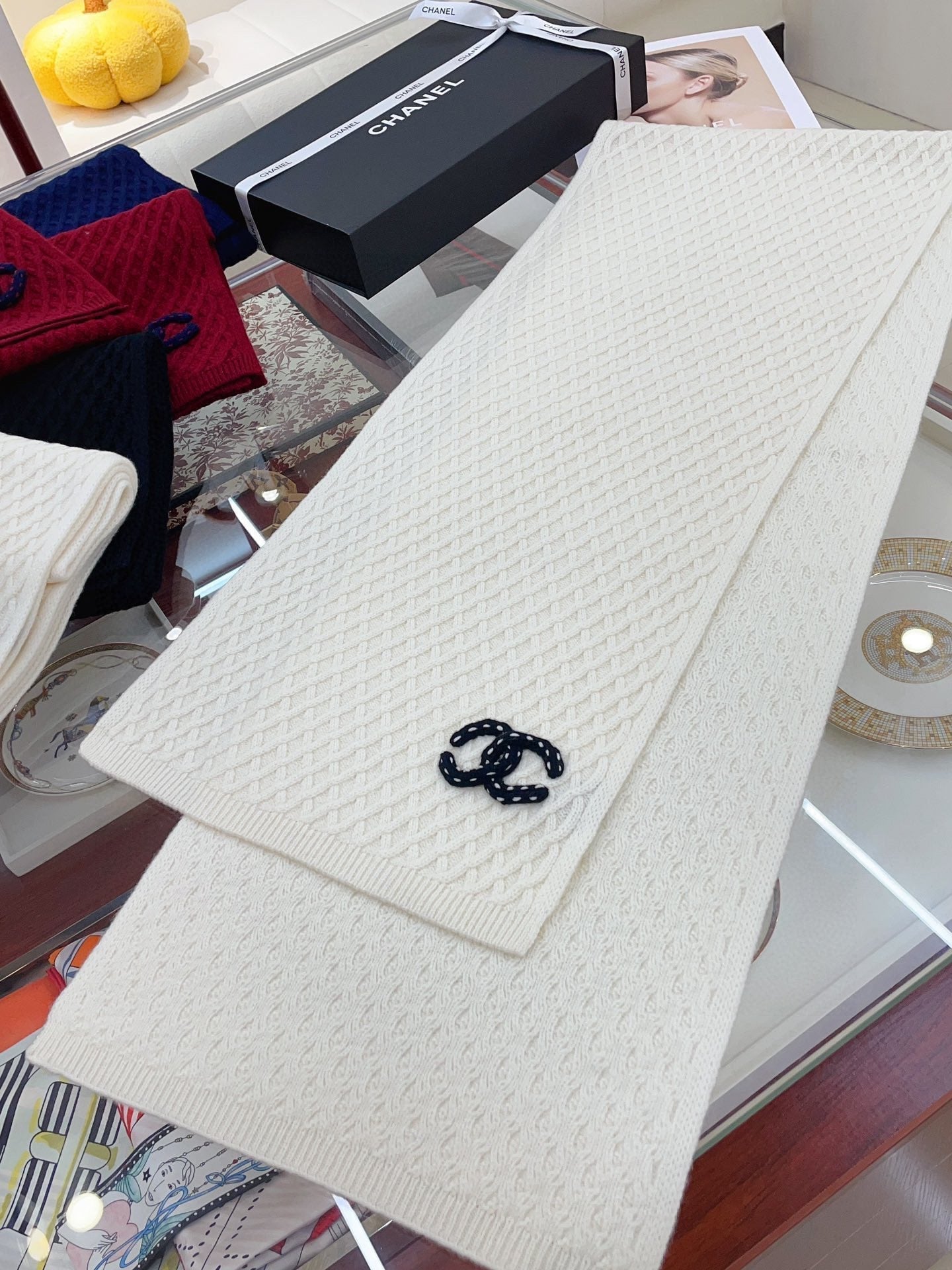 CC Scarf 170 CM In White Cashmere 421409