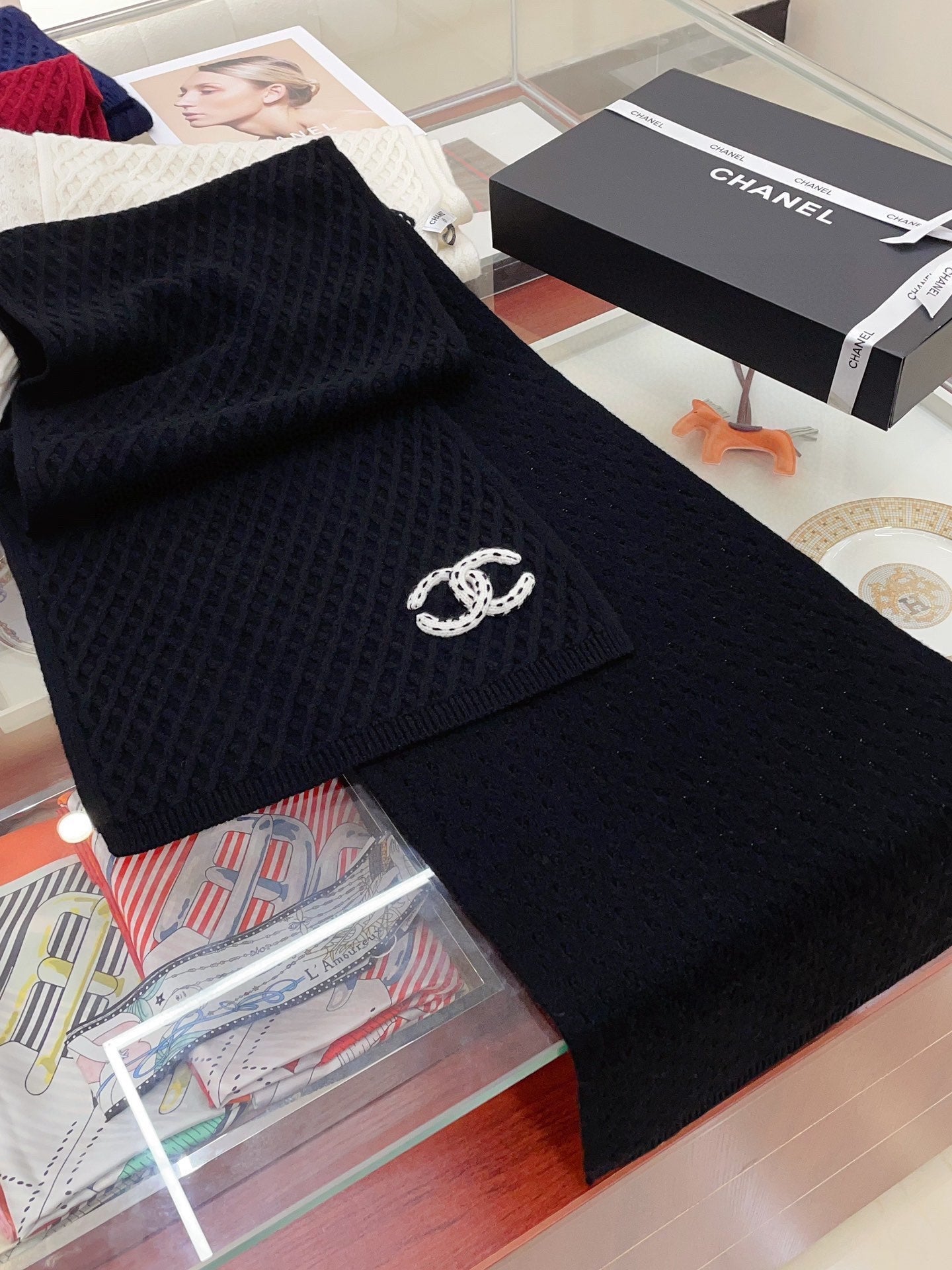 CC Scarf 170 CM In Black Cashmere 421410