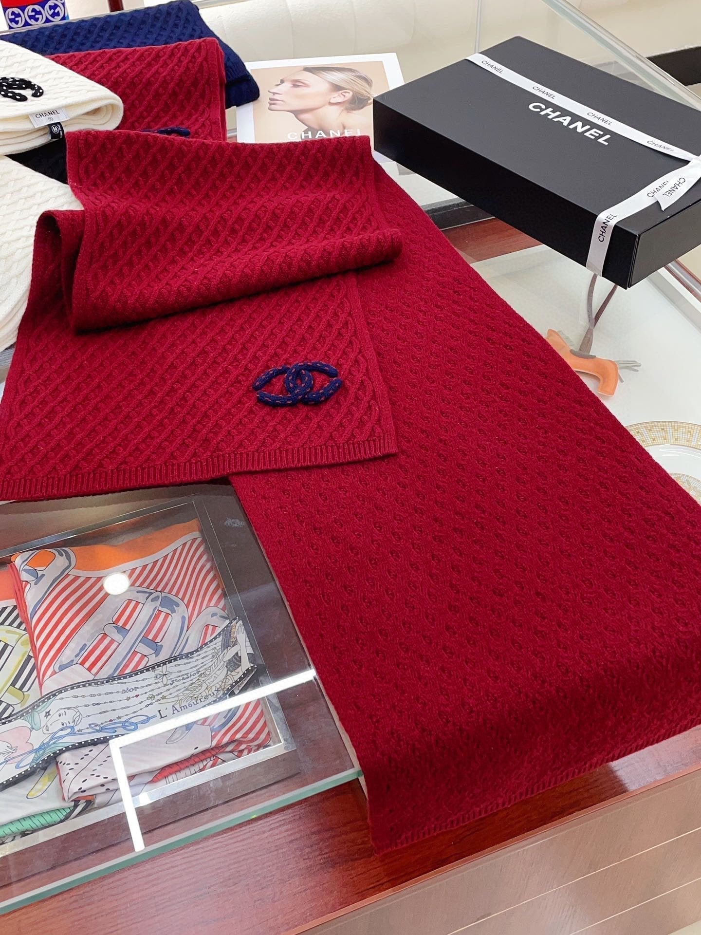 CC Scarf 170 CM In Red Cashmere 421411