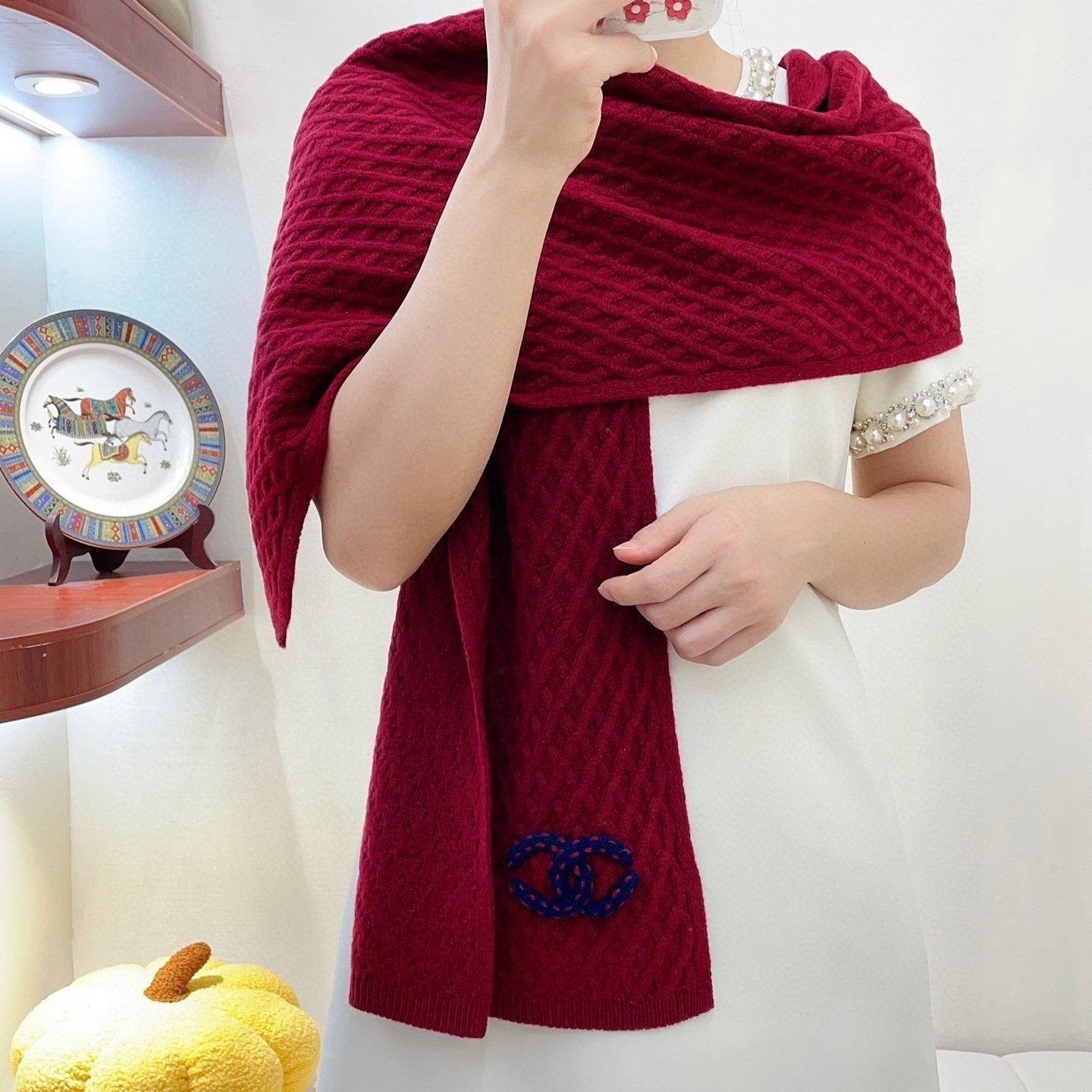 CC Scarf 170 CM In Red Cashmere 421411
