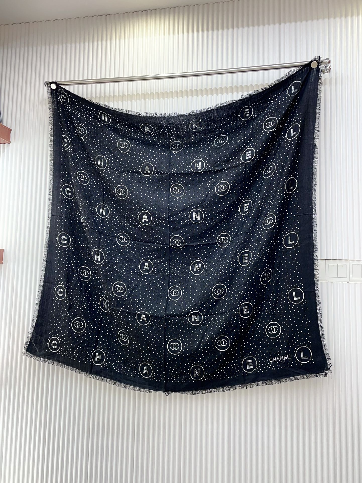 CC Square Scarf 130 CM In Black Silk 422753