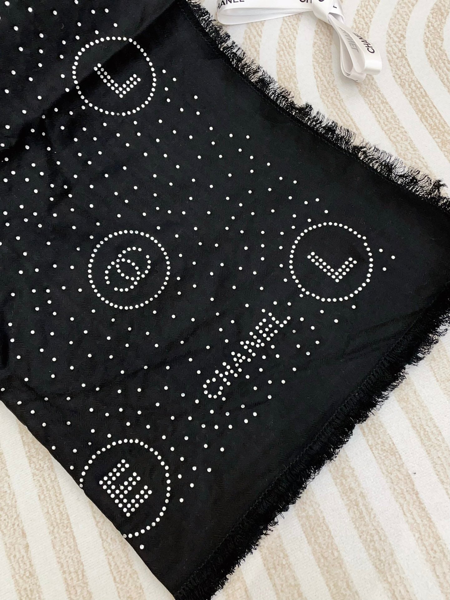 CC Square Scarf 130 CM In Black Silk 422753