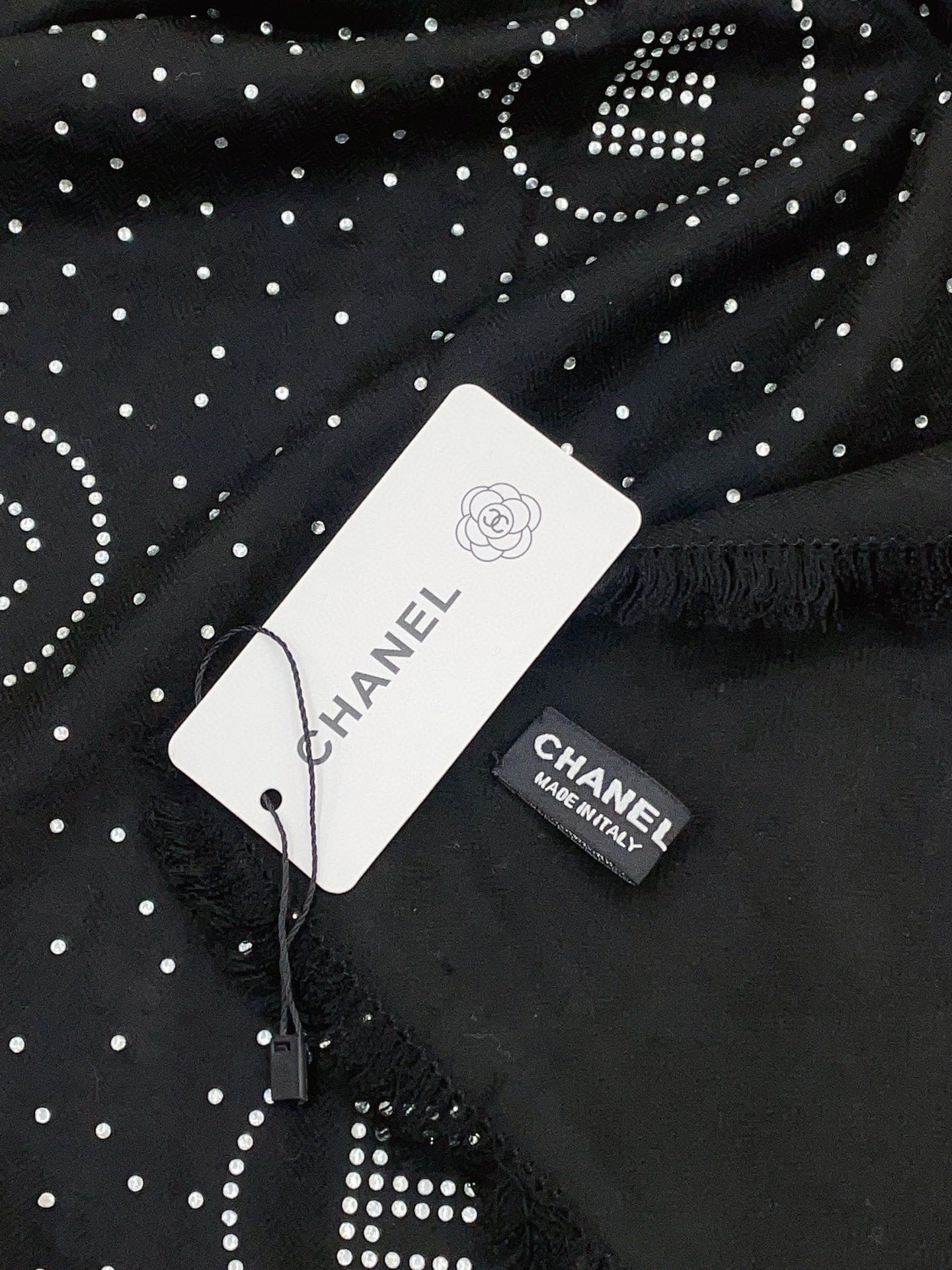 CC Square Scarf 130 CM In Black Silk 422753