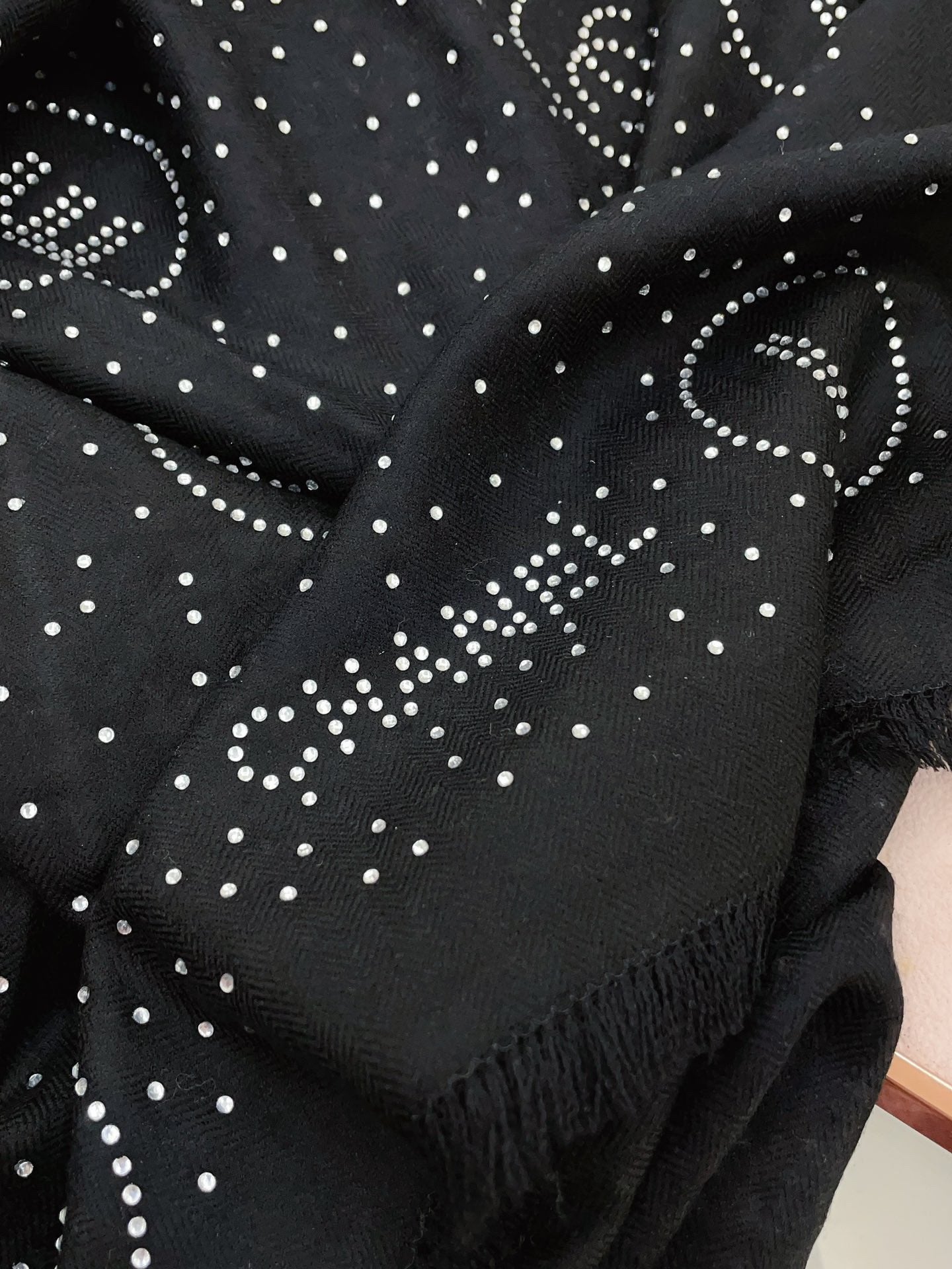 CC Square Scarf 130 CM In Black Silk 422753