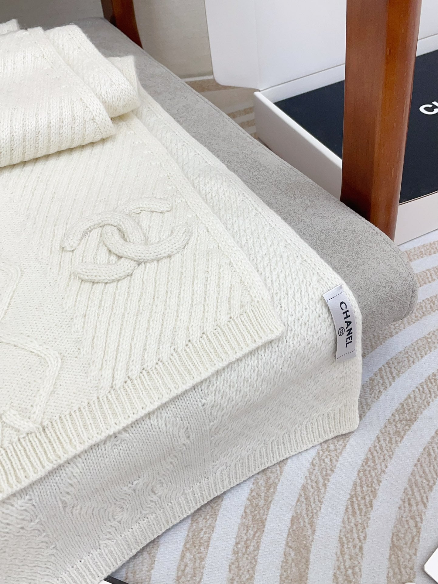 CC Scarf 180 CM In White Wool 422765