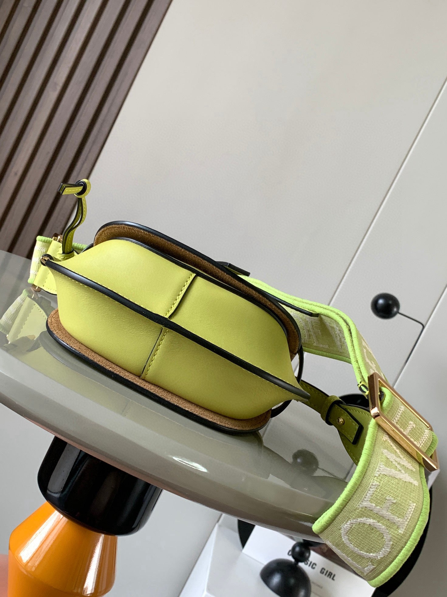 Loewe Saddle Bag 21 Lime Green Leather 280448